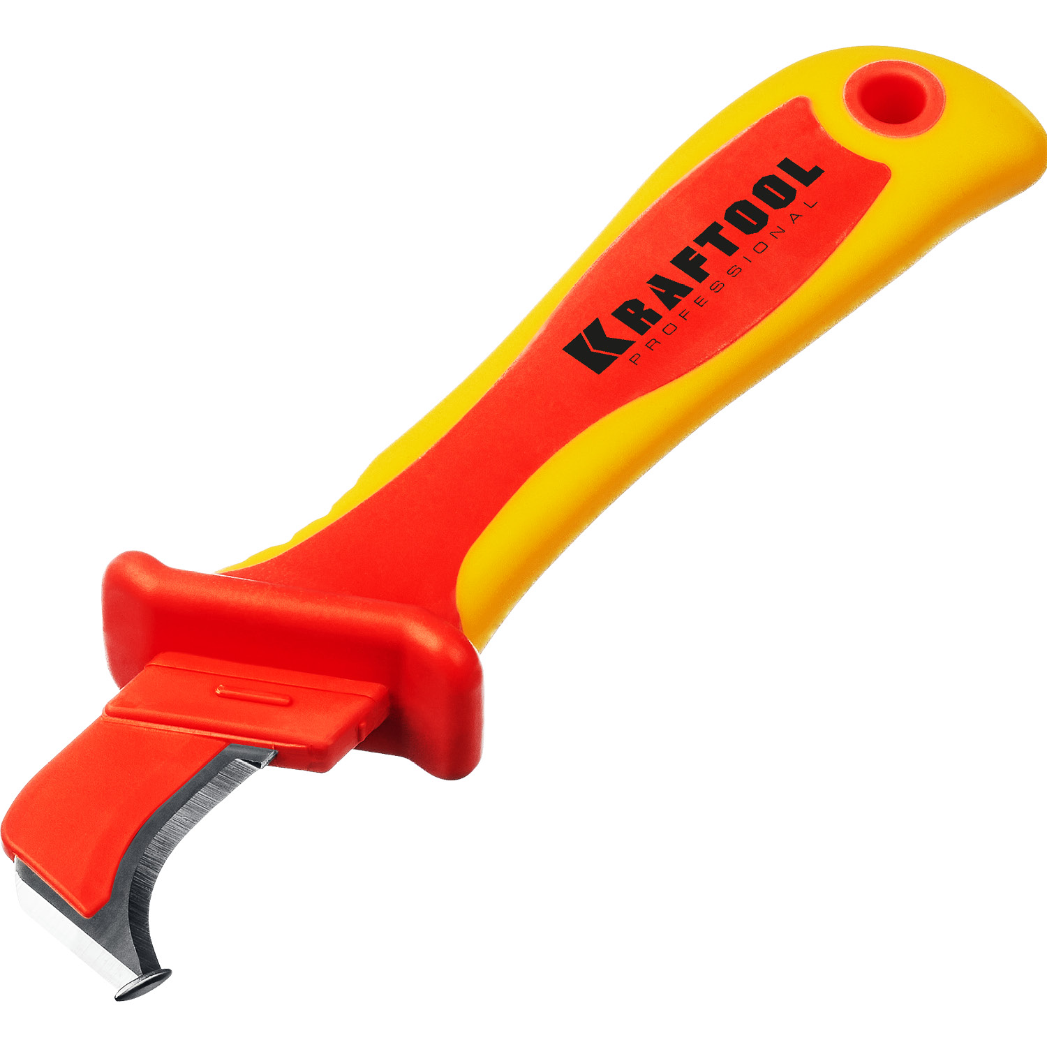 KRAFTOOL KN-7, 1000 В, изогнутый, диэлектрический нож электрика (45400) — фото 5