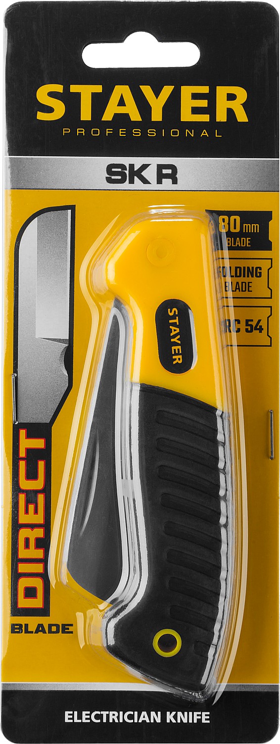 STAYER прямое лезвие, монтерский складной нож, Professional (45408) — фото 7
