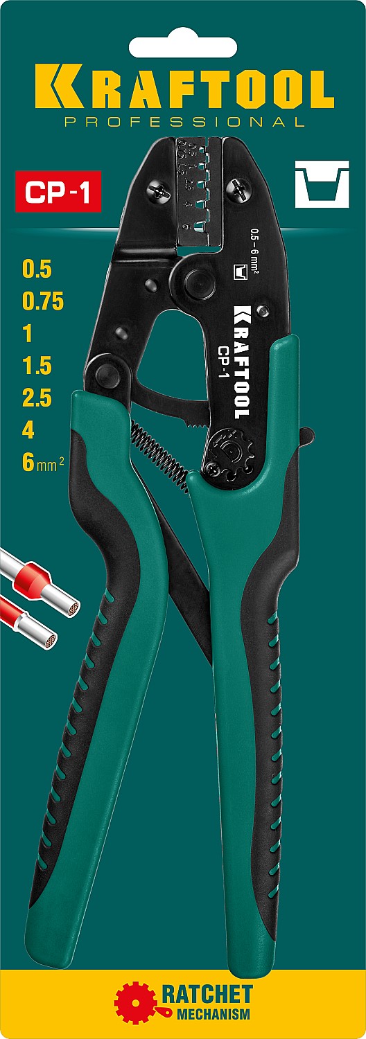 KRAFTOOL CP-1, 0.5 - 6 мм2, для втулочных наконечников, пресс-клещи (45461-1) — фото 4