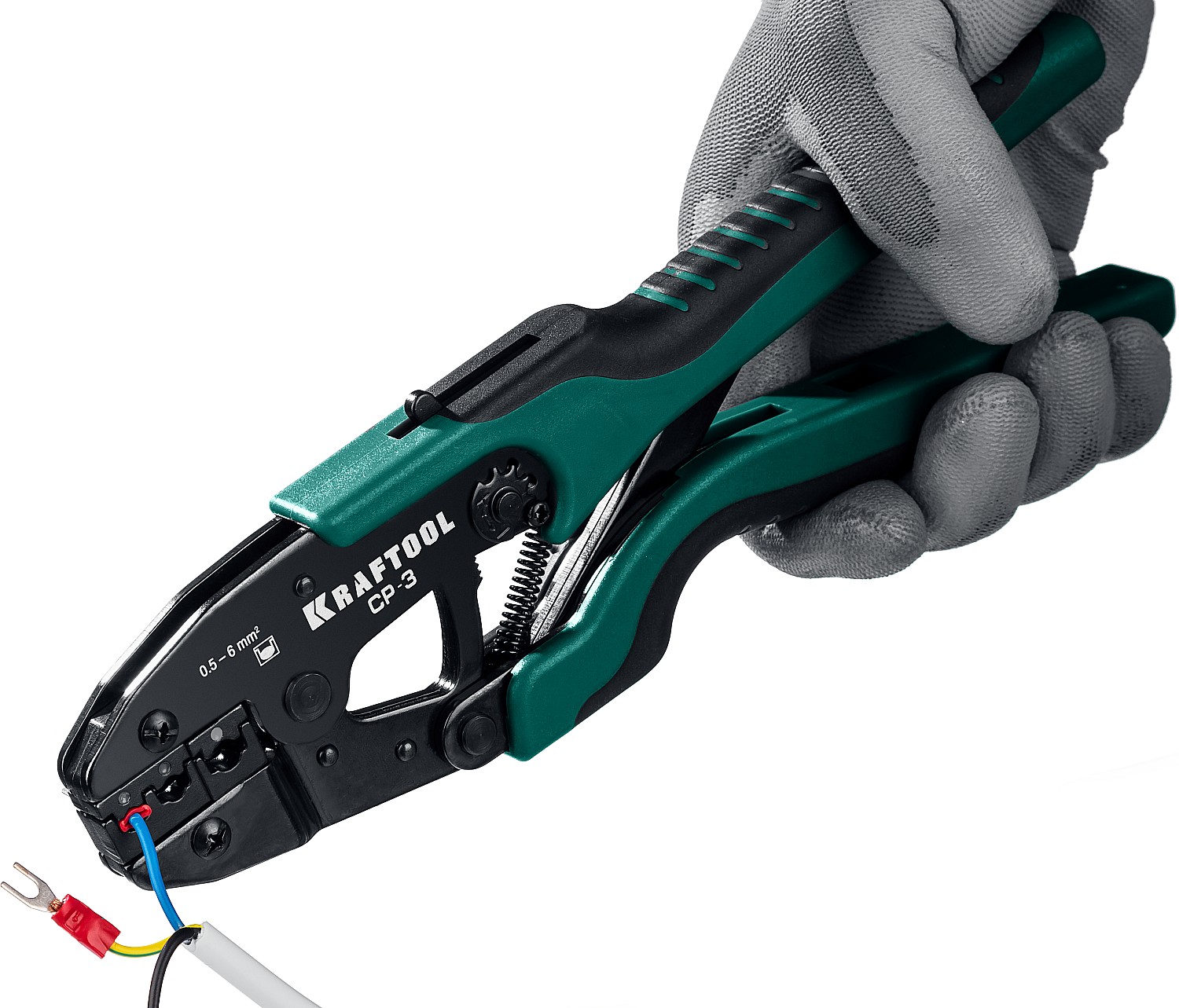 KRAFTOOL CP-3, 0.5 - 6 мм2, для изолированных наконечников и соединительных муфт, пресс-клещи (45461-3) — фото 3