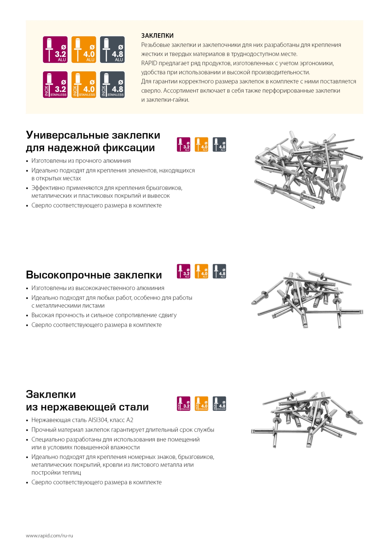 RAPID 4.8 х 25 мм, 50 шт, алюминиевая заклепка (5000392) — фото 10