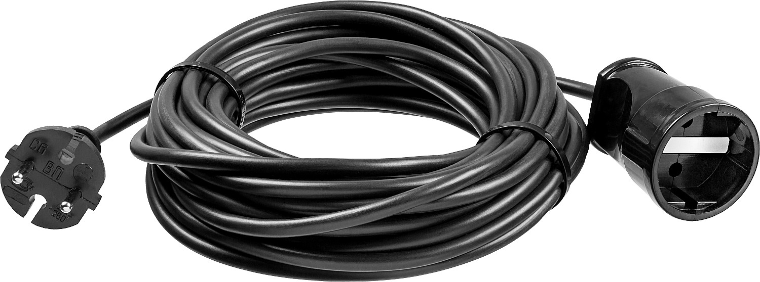 Удлинитель-шнур ″ПВС 207-Ш″, 10 м, 2200 Вт, 1 гнездо, ПВС 2х0,75 мм2, ЗУБР — фото 2