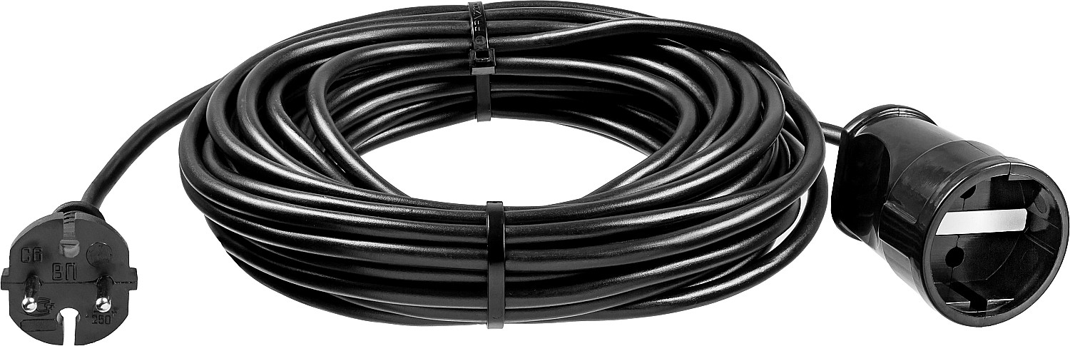ЗУБР ПВС-207-Ш, ПВС, 2 x 0.75 мм2, 20 м, 2200 Вт, силовой удлинитель-шнур (55023-20) — фото 2