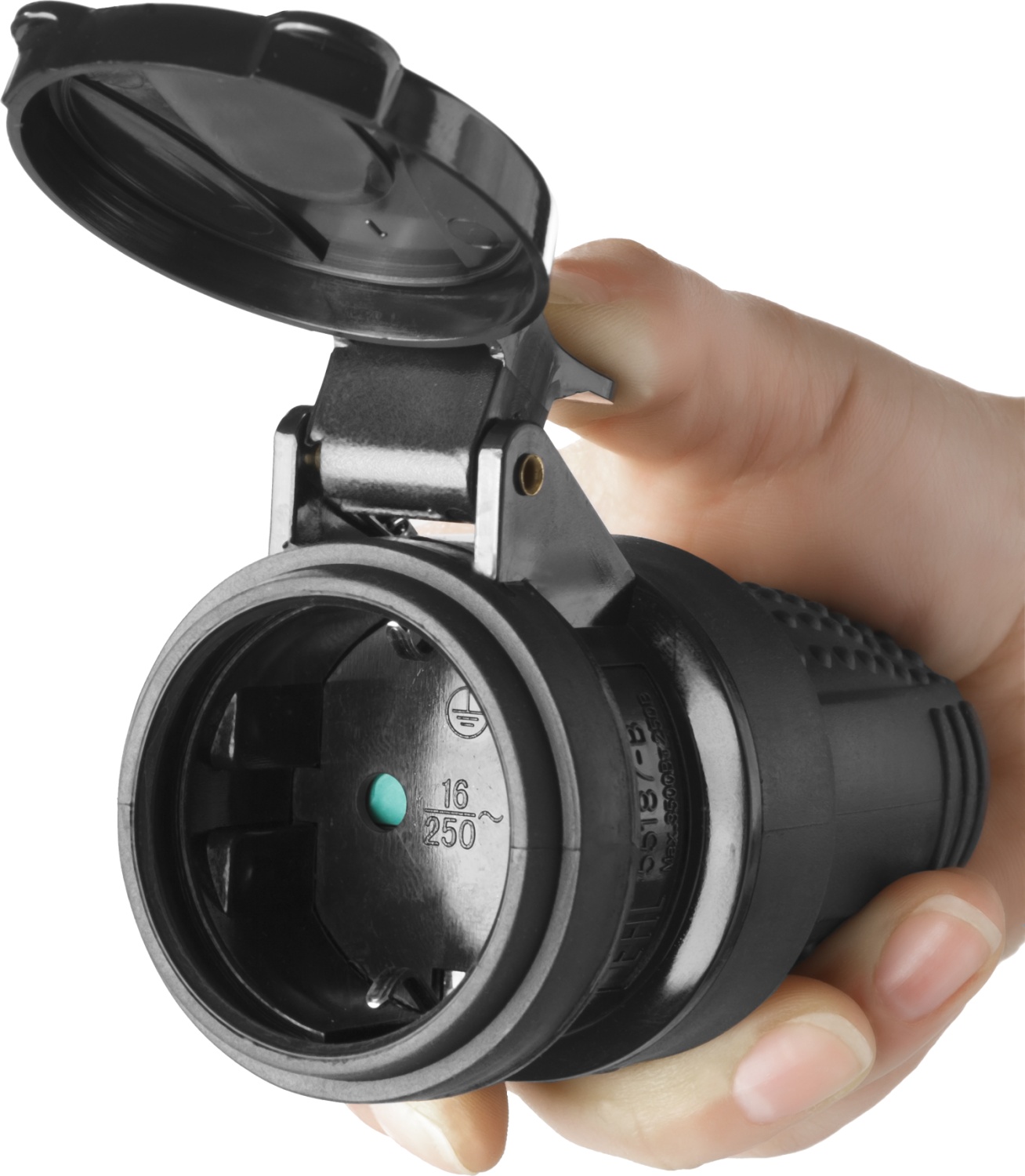 ЗУБР IP44, 16 A/220 В, обрезиненная розетка, Профессионал (55187-B) — фото 2