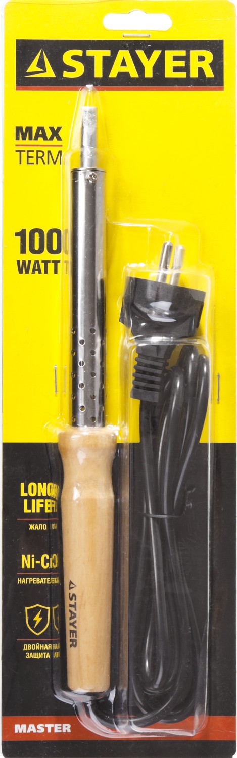 STAYER MAXTerm, 100 Вт, клин, электропаяльник с деревянной рукояткой (55310-100) — фото 2