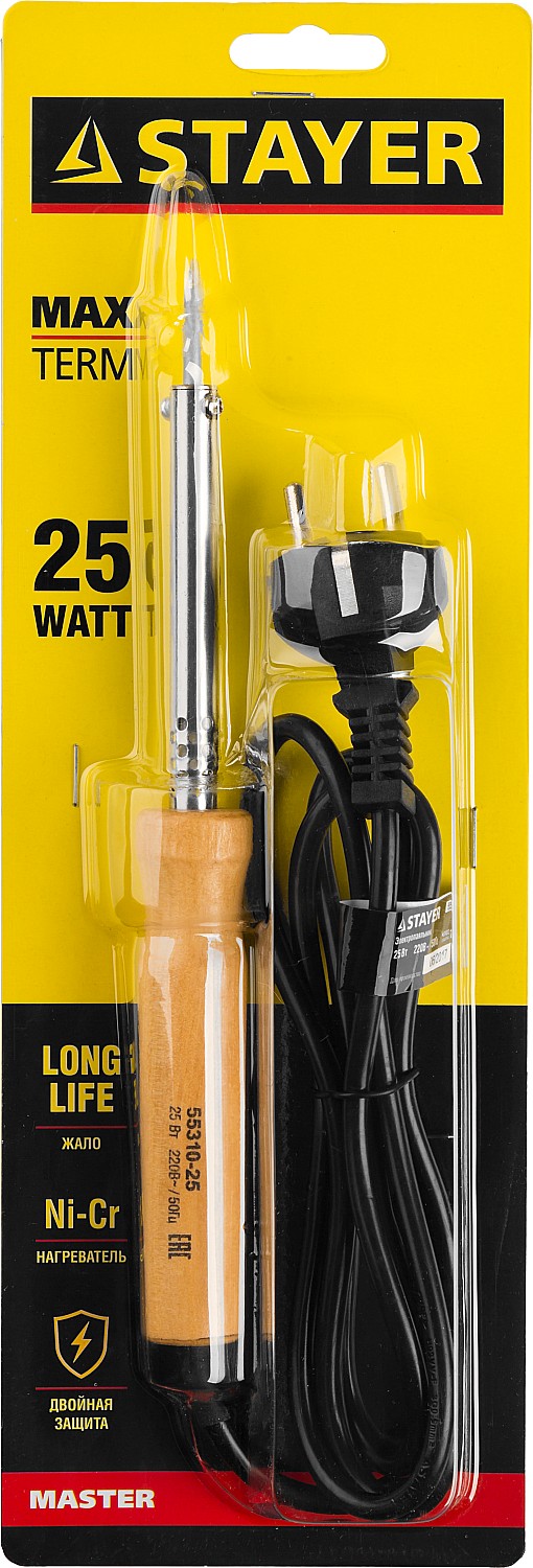 STAYER MAXTerm, 25 Вт, конус, электропаяльник с деревянной рукояткой (55310-25) — фото 3