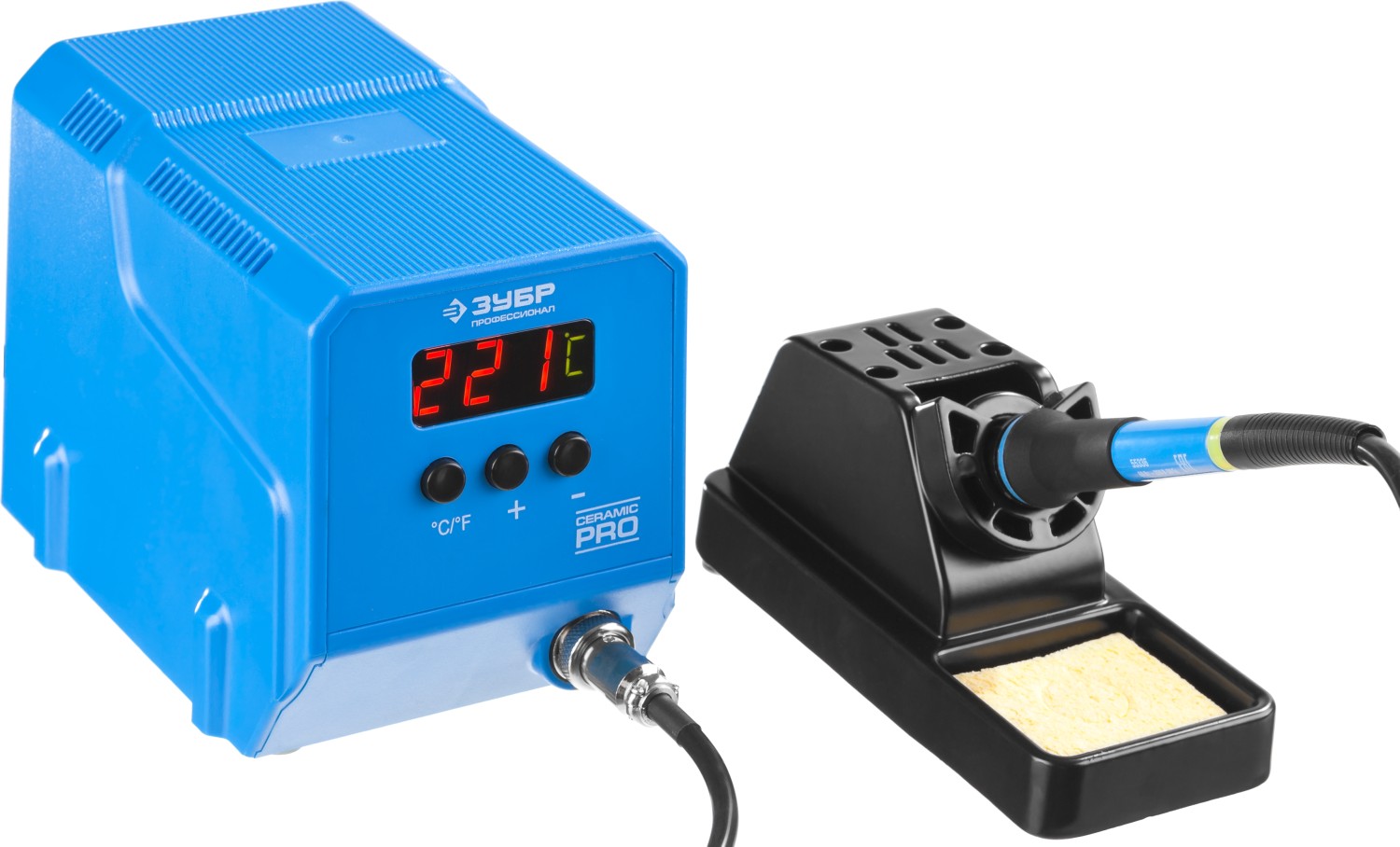ЗУБР ПСН-60, 60 Вт, 50 - 480°C, керамический нагреватель, низкотемпературная паяльная станция цифровая, Профессионал (55336) — фото 3