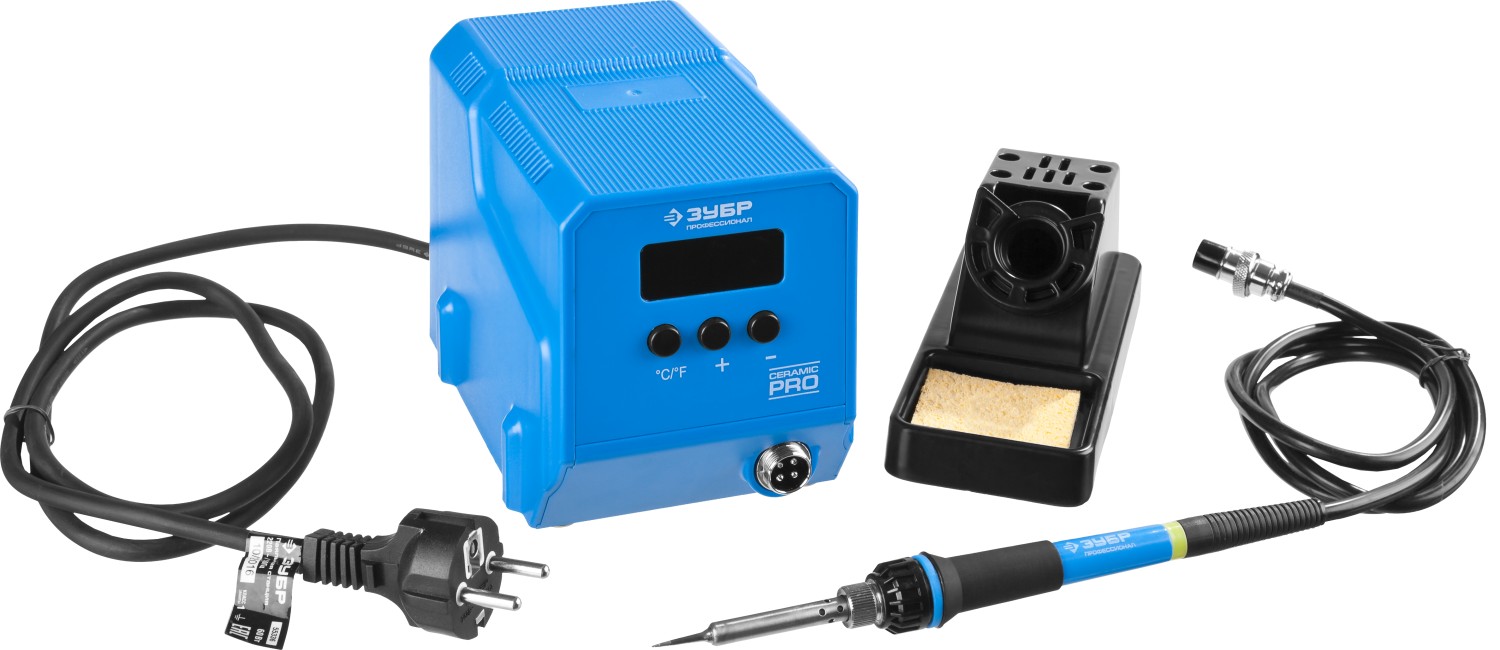 ЗУБР ПСН-60, 60 Вт, 50 - 480°C, керамический нагреватель, низкотемпературная паяльная станция цифровая, Профессионал (55336) — фото 8