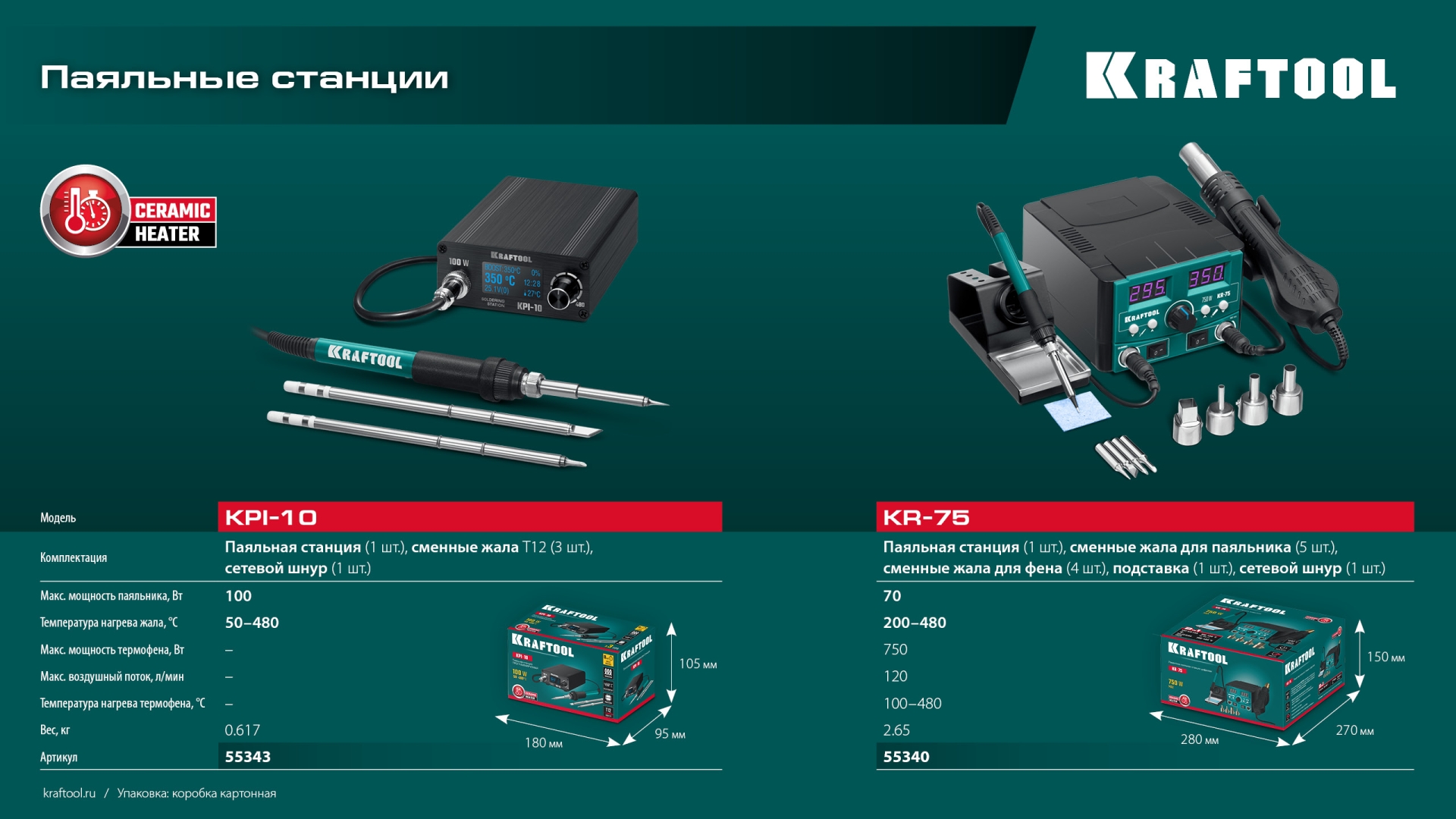 KRAFTOOL KR-75, 2-в-1 100-480°С 750 Вт, Ремонтная паяльная станция (55340) — фото 11