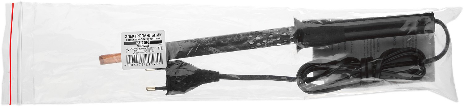 ЭПЦН Россия, 100 Вт, электропаяльник с пластиковой рукояткой (55401-100) — фото 3