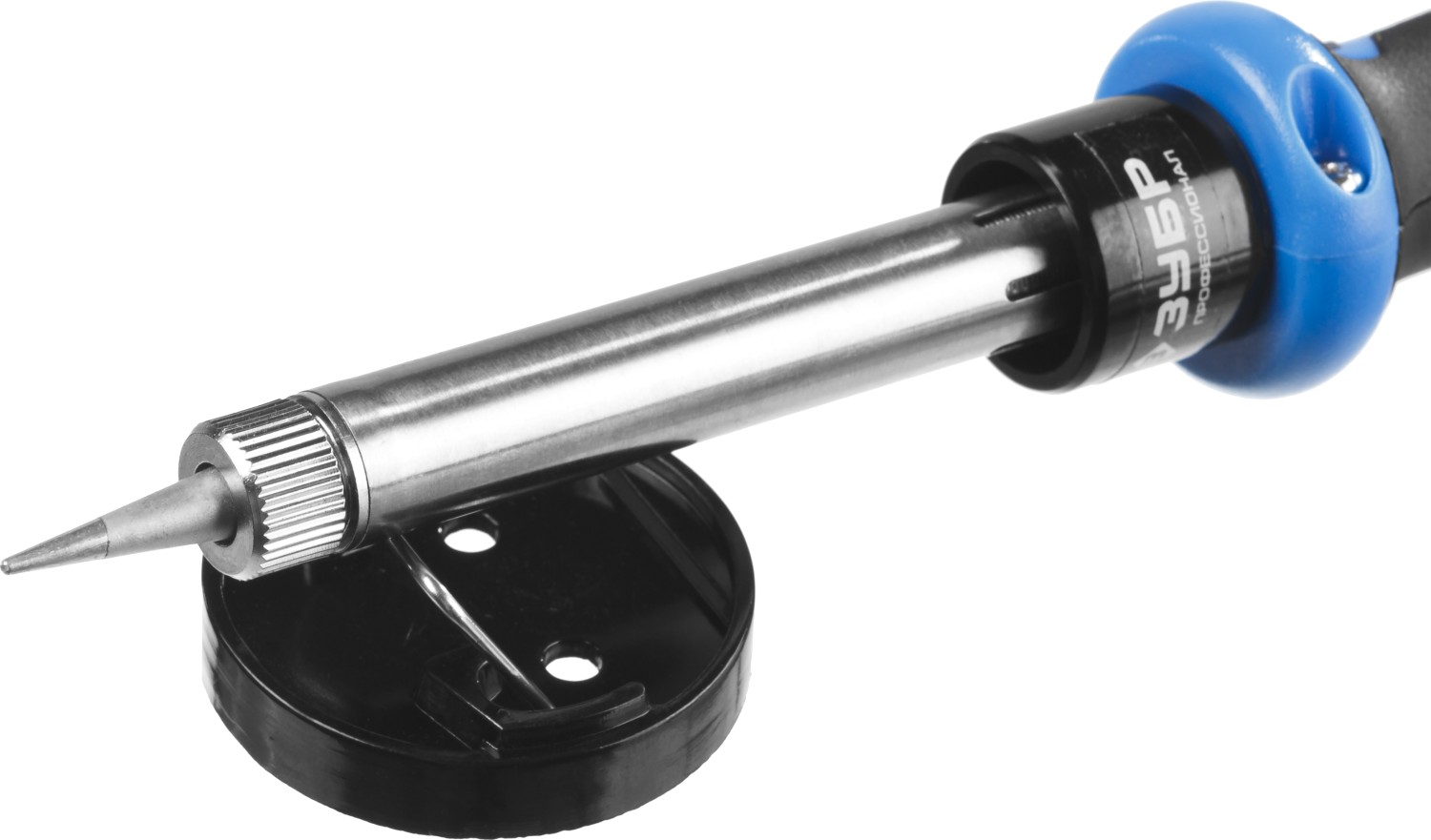 ЗУБР 60 Вт, в наборе: припой + подставка, 2к рукоятка, конус, керамический нагреватель, электропаяльник, Профессионал (55402-60) — фото 4