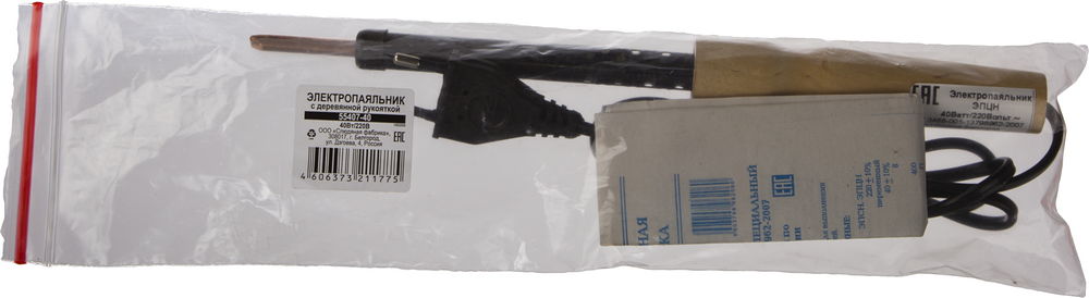 ЭПЦН Россия, 40 Вт, электропаяльник с деревянной рукояткой (55407-40) — фото 2