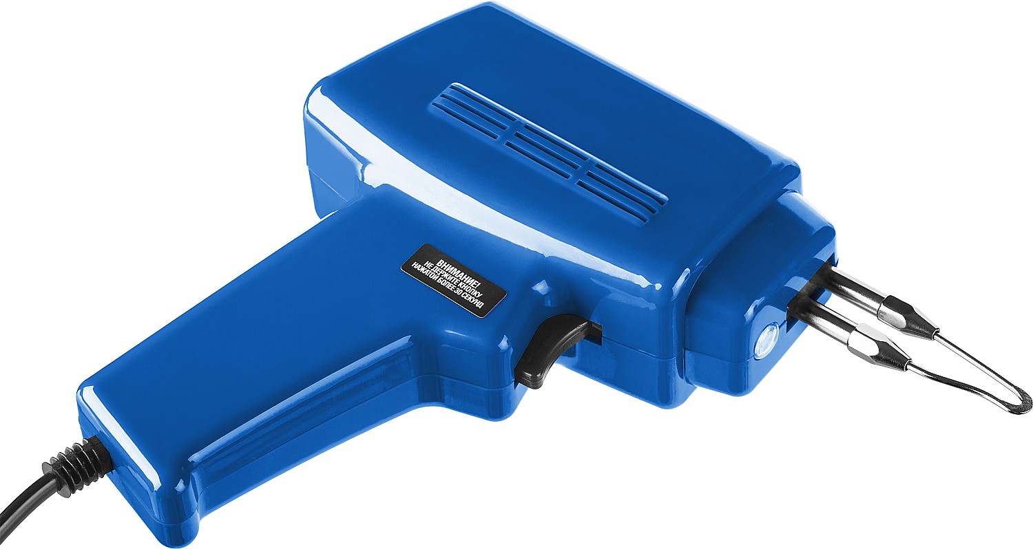 ЗУБР 150 Вт, в наборе: нагрев 6 сек., канифоль, припой, 2 сменных жала, импульсный паяльник, Профессионал (55412-H4) — фото 2