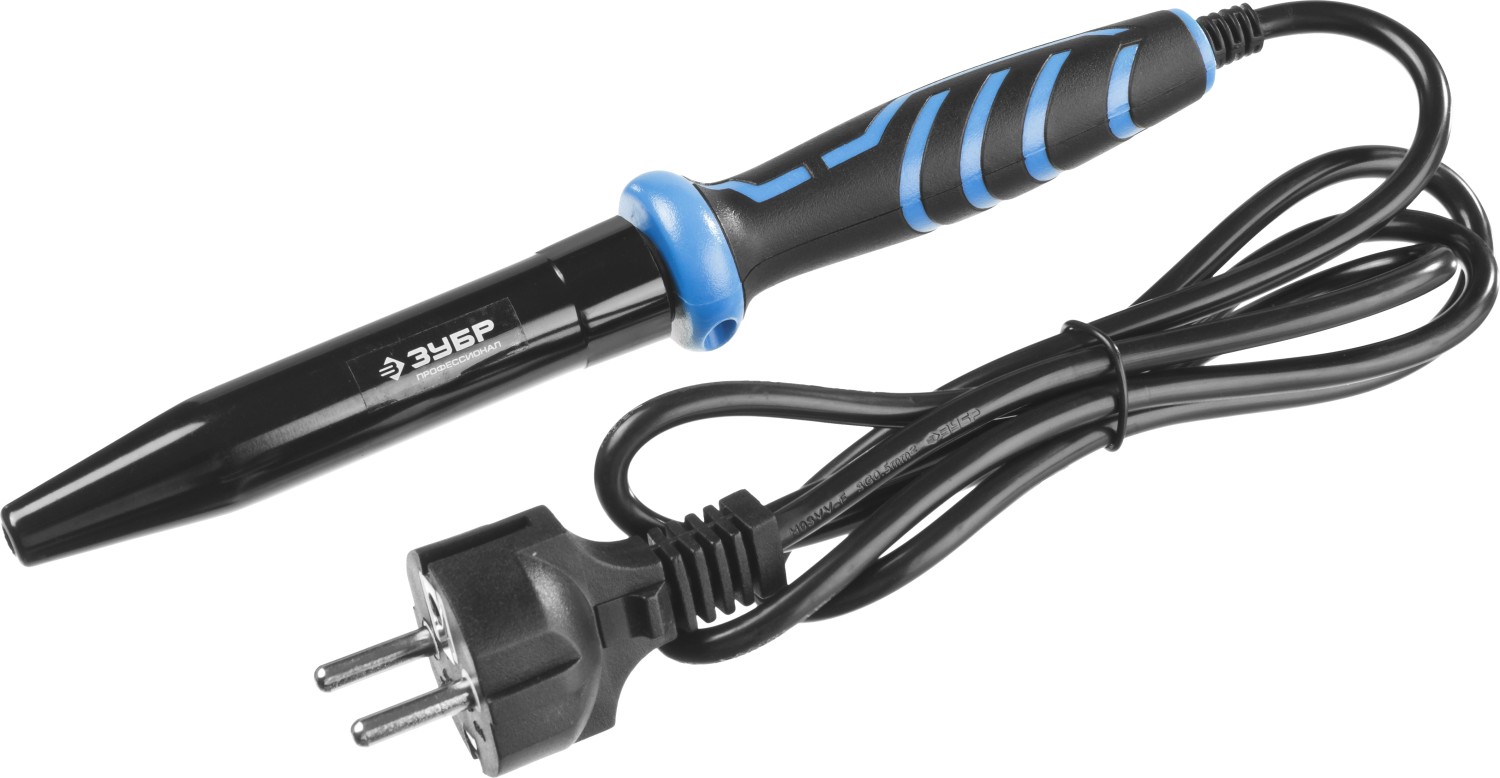 ЗУБР Ceramic PRO, 60 Вт, керамическим нагреватель, конус, 2-к рукояткой, электропаяльник с защитным колпачком, Профессионал (55413-60) — фото 2