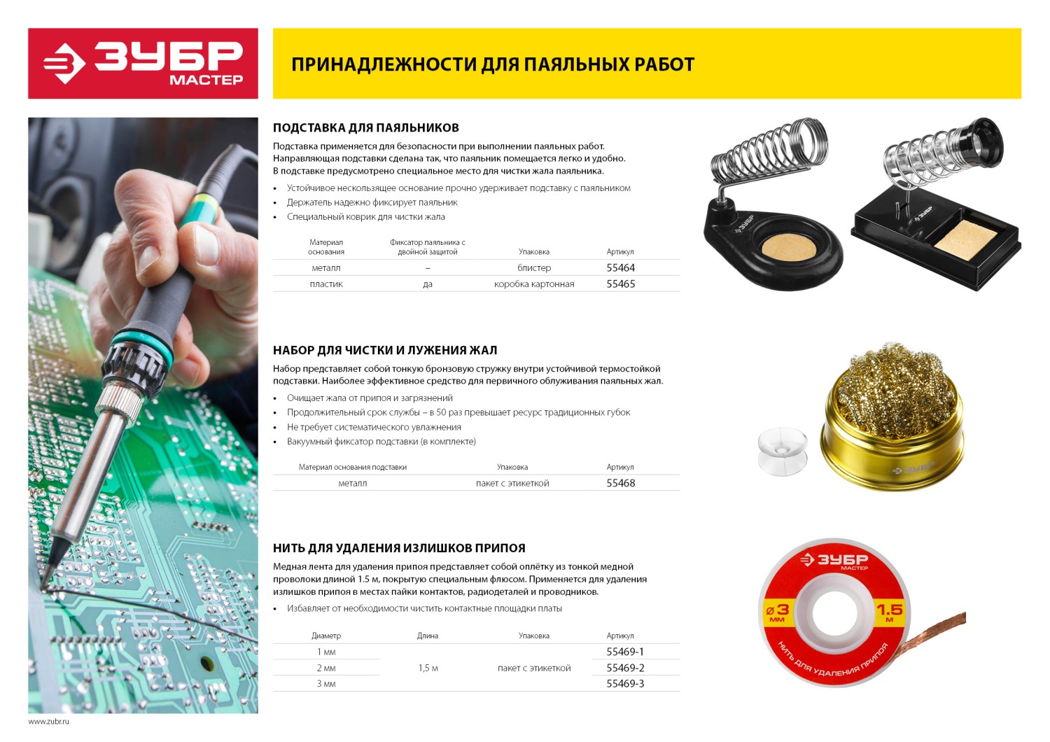 ЗУБР 3 мм, 1.5 м, нить для удаления излишков припоя (55469-3) — фото 3