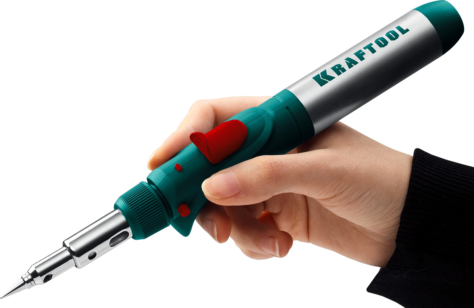 KRAFTOOL SolderGas, 120 K, 30 - 120 Вт, 1300°С, горелка, фен, пьезоподжиг, набор 10 в 1, газовый паяльник (55503-H10) — фото 14