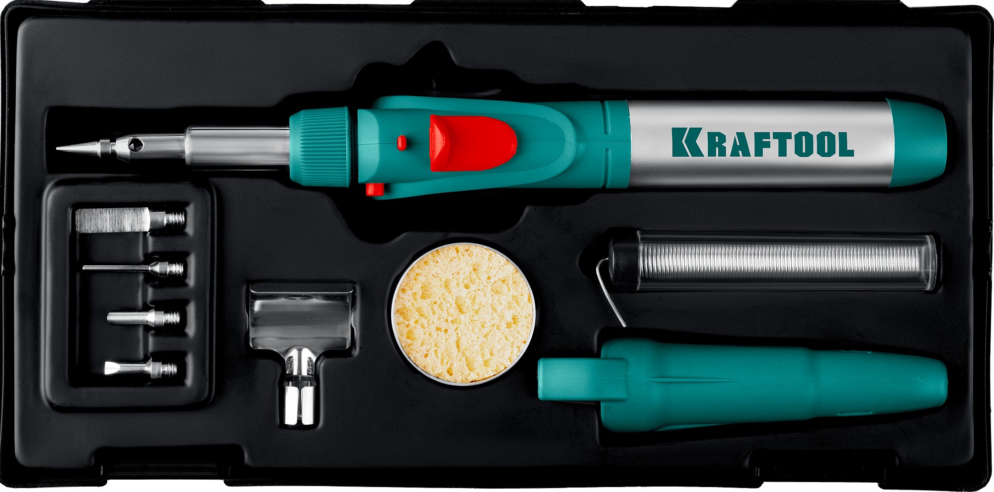 KRAFTOOL SolderGas, 120 K, 30 - 120 Вт, 1300°С, горелка, фен, пьезоподжиг, набор 10 в 1, газовый паяльник (55503-H10) — фото 16