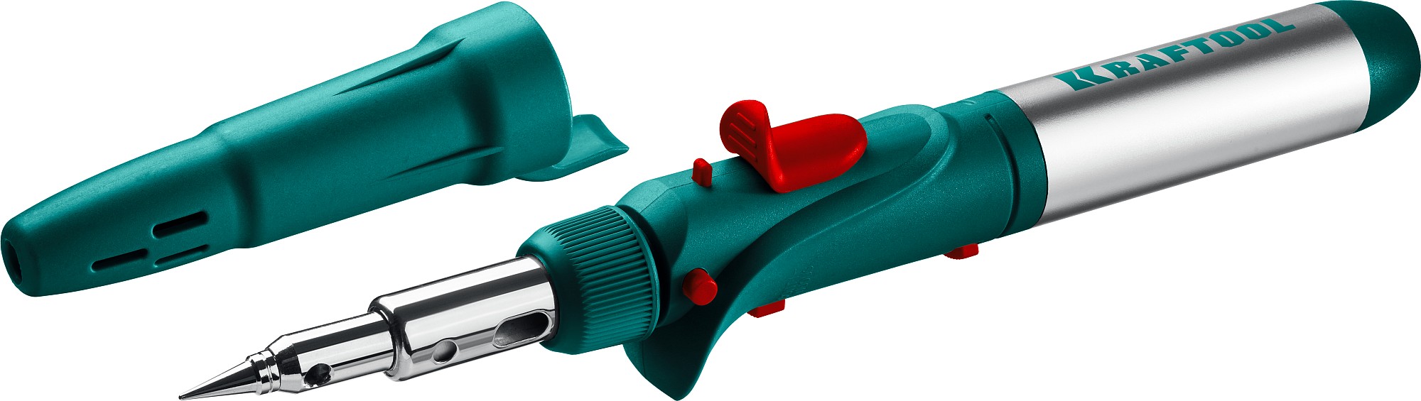 KRAFTOOL SolderGas, 120 K, 30 - 120 Вт, 1300°С, горелка, фен, пьезоподжиг, набор 10 в 1, газовый паяльник (55503-H10) — фото 4