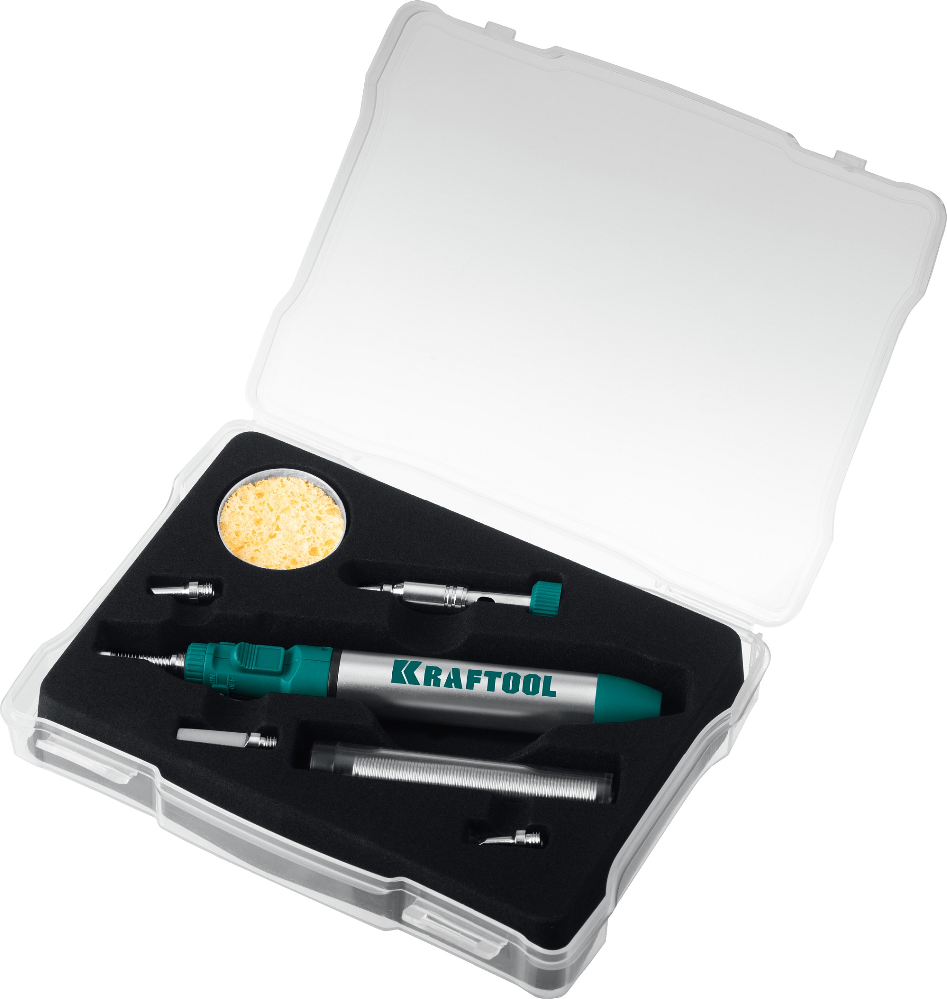 KRAFTOOL SolderGas, 70 B, 30 - 70 Вт, 1300°С, горелка, фен, набор 8 в 1, газовый паяльник (55504-H8) — фото 13