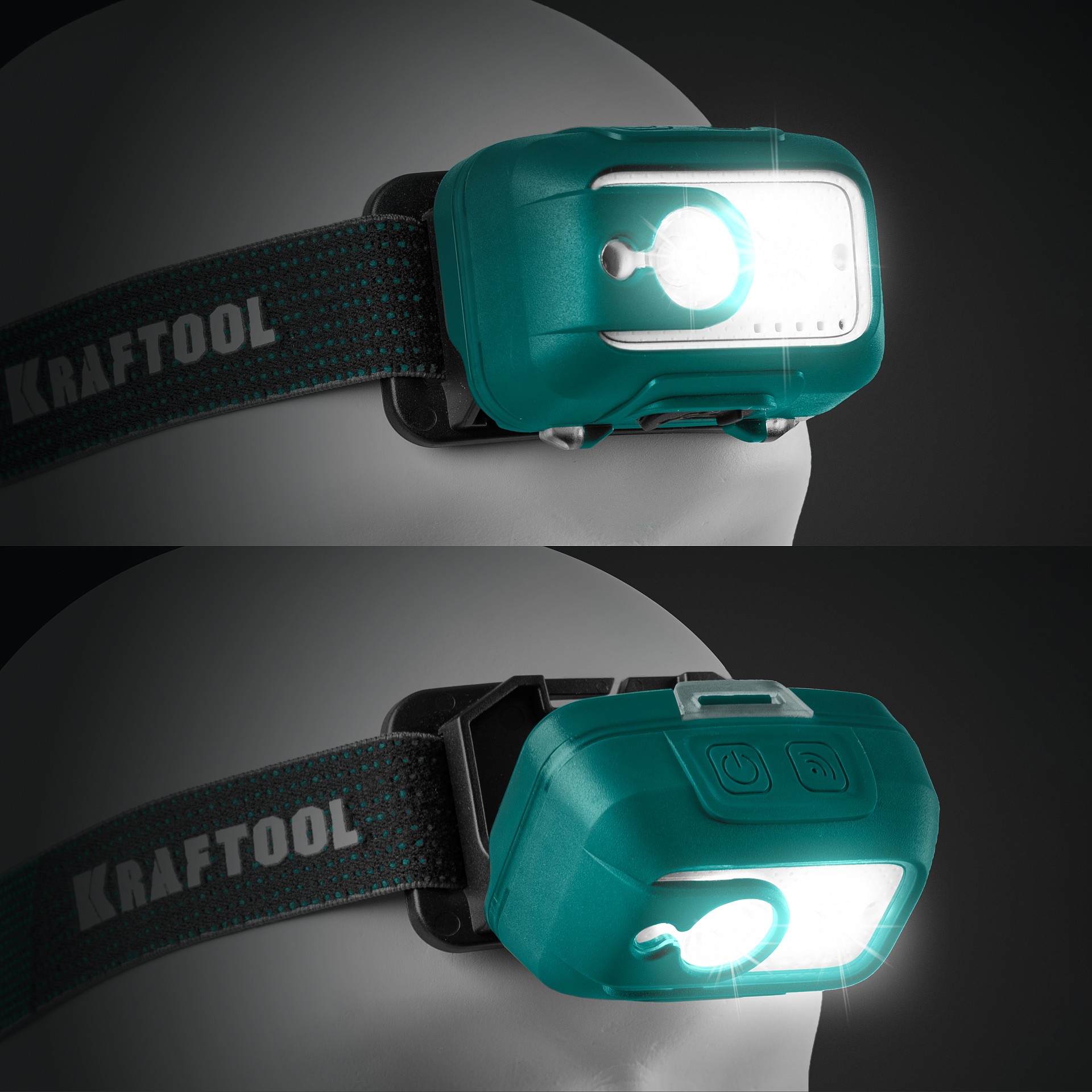 KRAFTOOL KH-5, 550 лм, 3 режима, аккумуляторный налобный фонарь, 1800мАч (56454) — фото 2