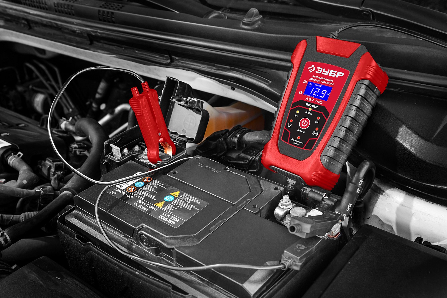 ЗУБР АЗУ-140, 6/12 В, 6 А, автоматическое зарядное устройство (59310) — фото 7