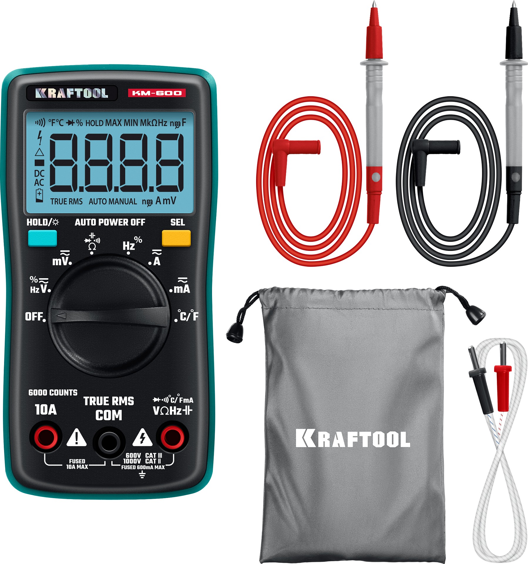 KRAFTOOL KM-600 цифровой мультиметр (59854) — фото 3
