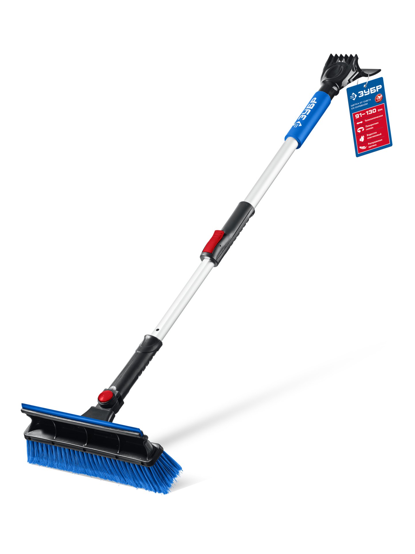 ЗУБР телескопическая щётка с поворотной головой и водосгоном от снега автомобильная, 910-1300 мм, Профессионал (61060-150) — фото 11