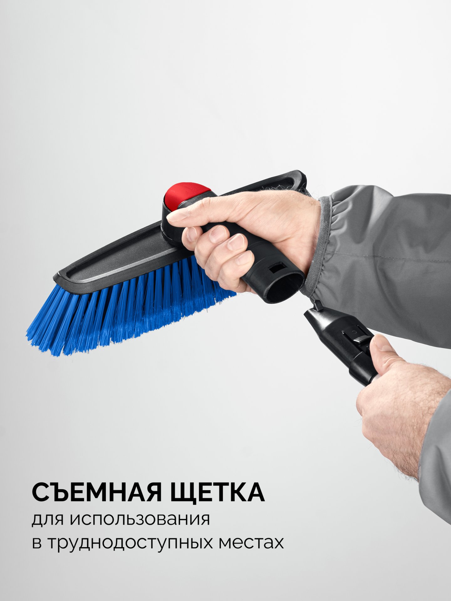 ЗУБР телескопическая щётка с поворотной головой от снега автомобильная, 860-1210 мм, Профессионал (61062) — фото 7