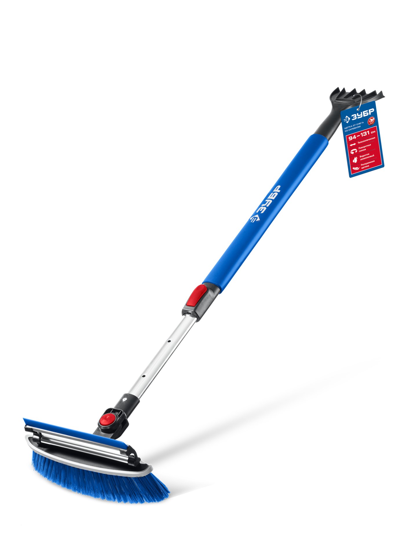 ЗУБР телескопическая щётка с поворотной головой и водосгоном от снега автомобильная, 940-1310 мм, Профессионал (61063) — фото 12