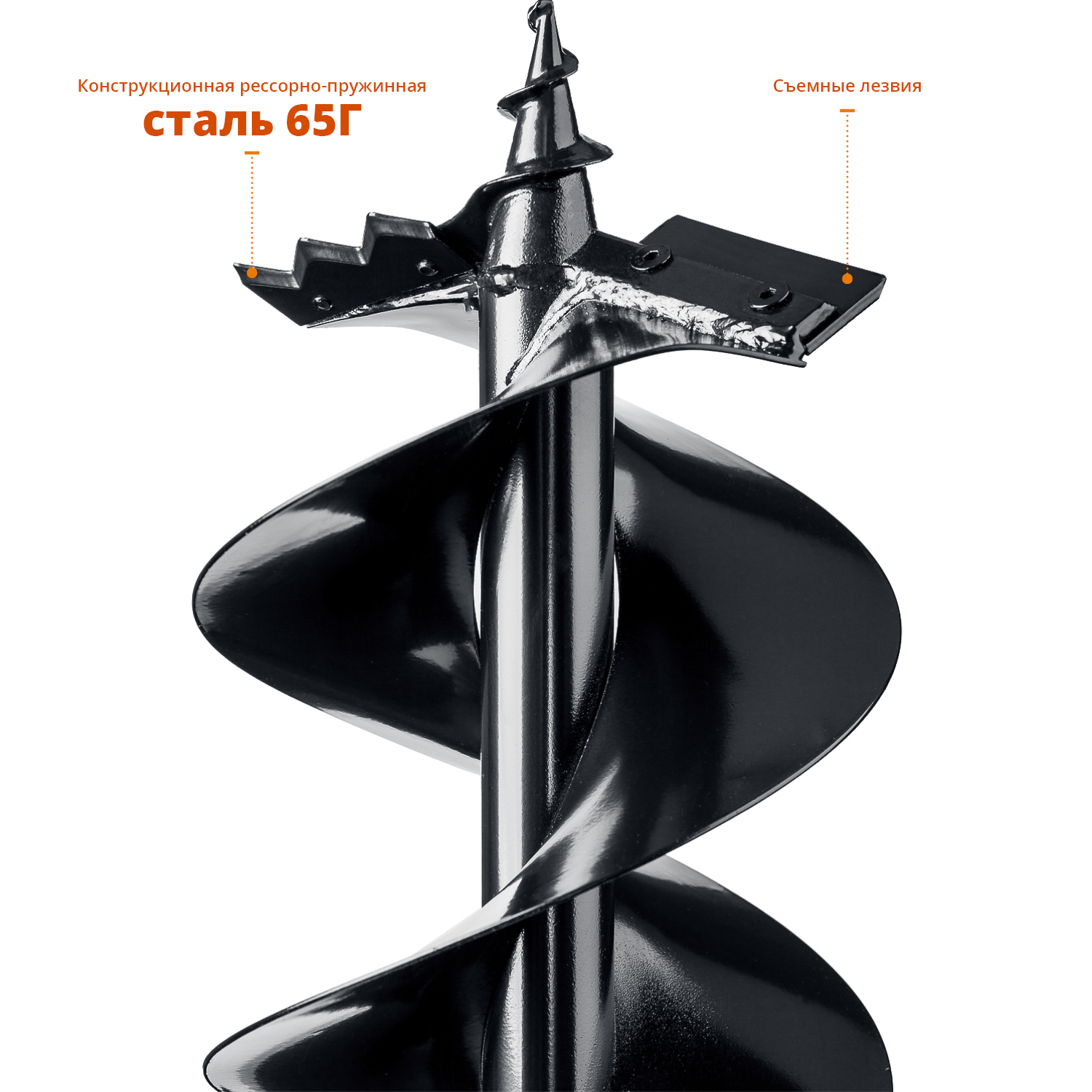 ЗУБР d 200 мм, мерзлый грунт, двухзаходный шнек для мотобуров (7052-20) — фото 4