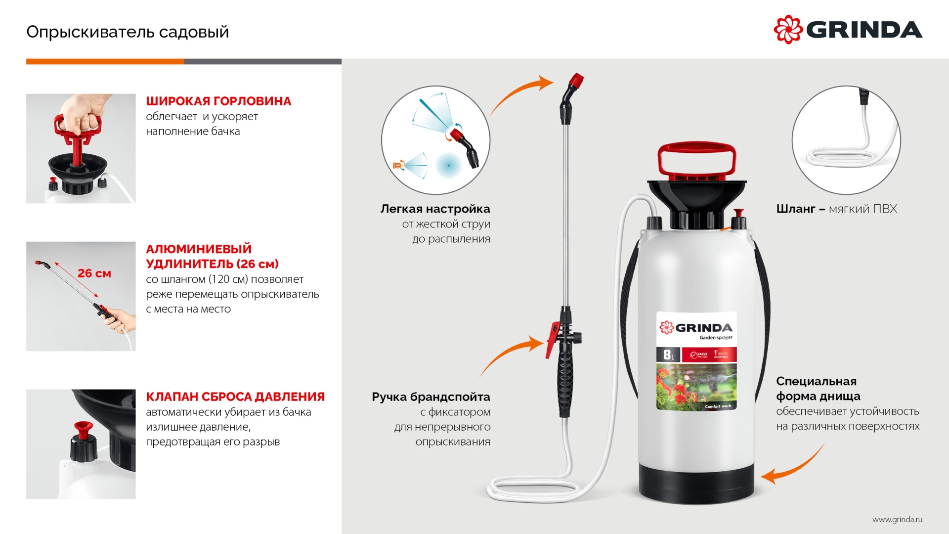 GRINDA TS-5, 5 л, широкая горловина, устойчивое днище, переносной опрыскиватель (8-425115) — фото 15