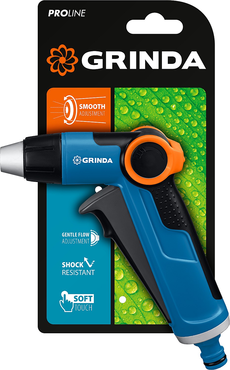 GRINDA X-R, с регулятором напора, плавная регулировка, курок спереди, двухкомпонентный, поливочный пистолет, PROLine (8-427113) — фото 5