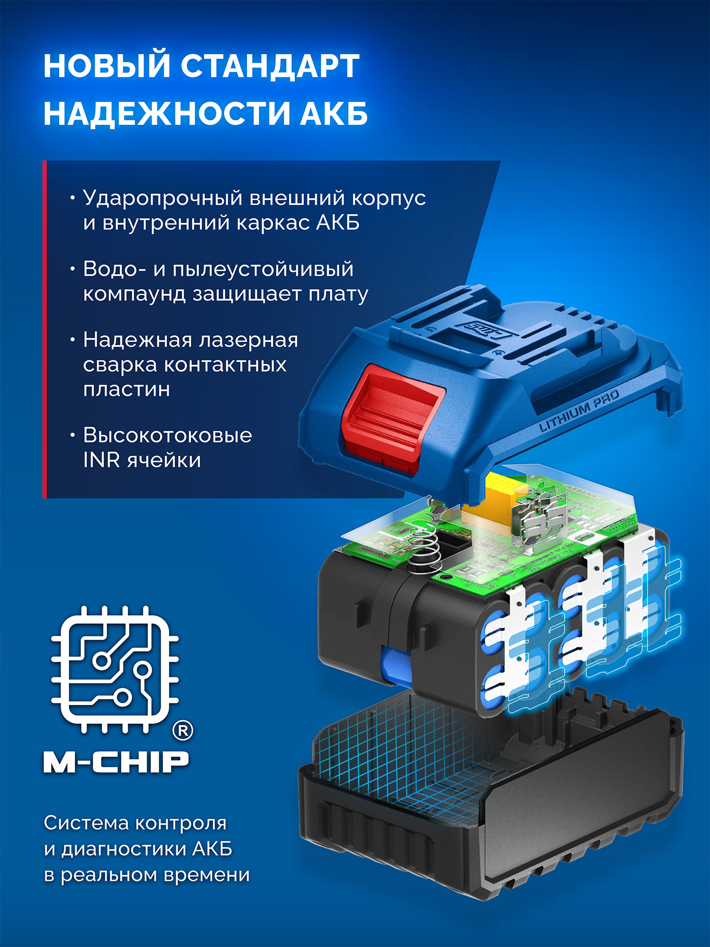 ЗУБР Power PRO, 20 В, 2.0 А·ч, аккумулятор LMS, ПРОФЕССИОНАЛ (BP-P-20-2) — фото 8
