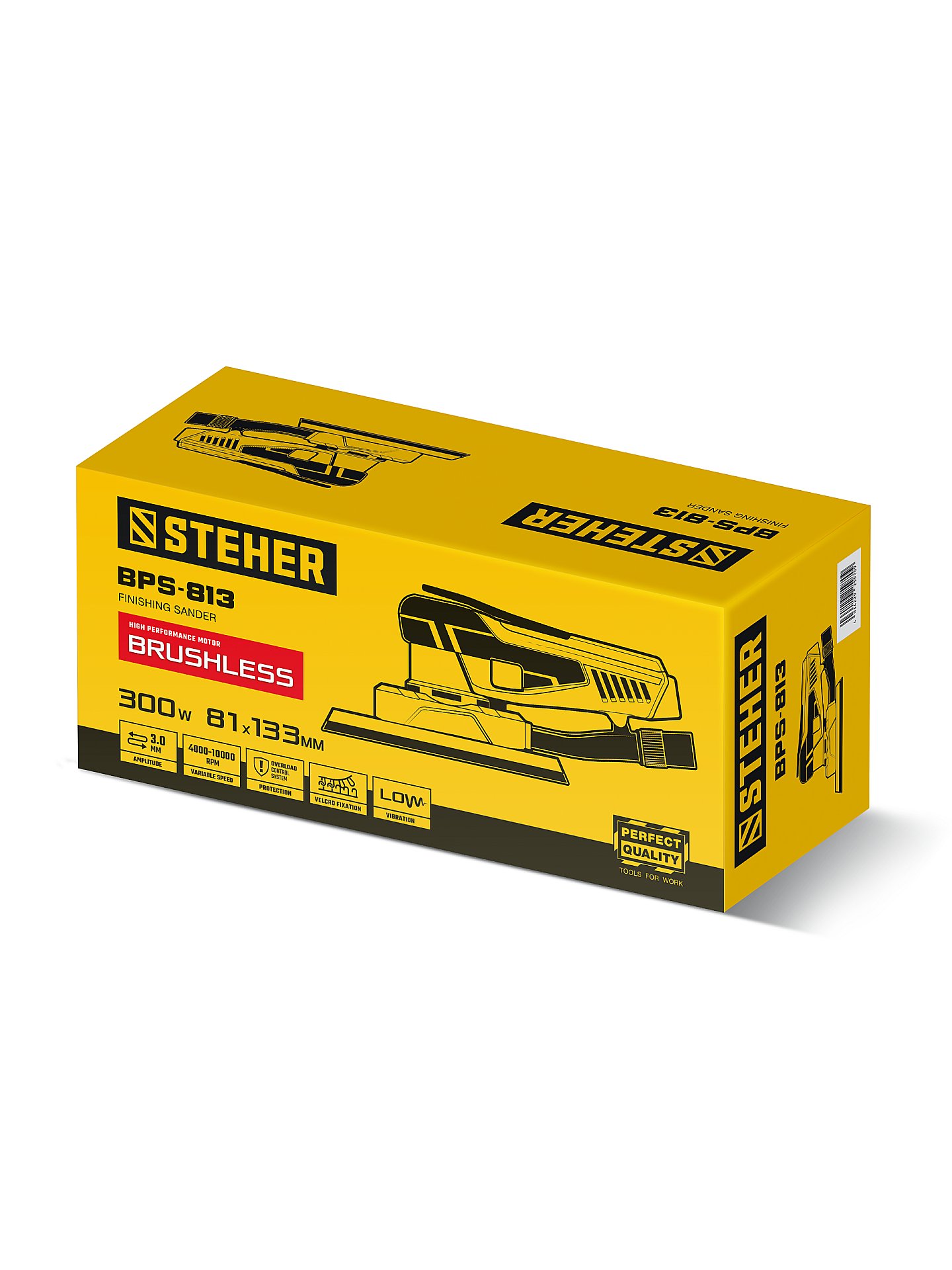 STEHER 81х133 мм, 300 Вт, 3 мм, бесщеточная плоскошлифовальная машина (BPS-813) — фото 7