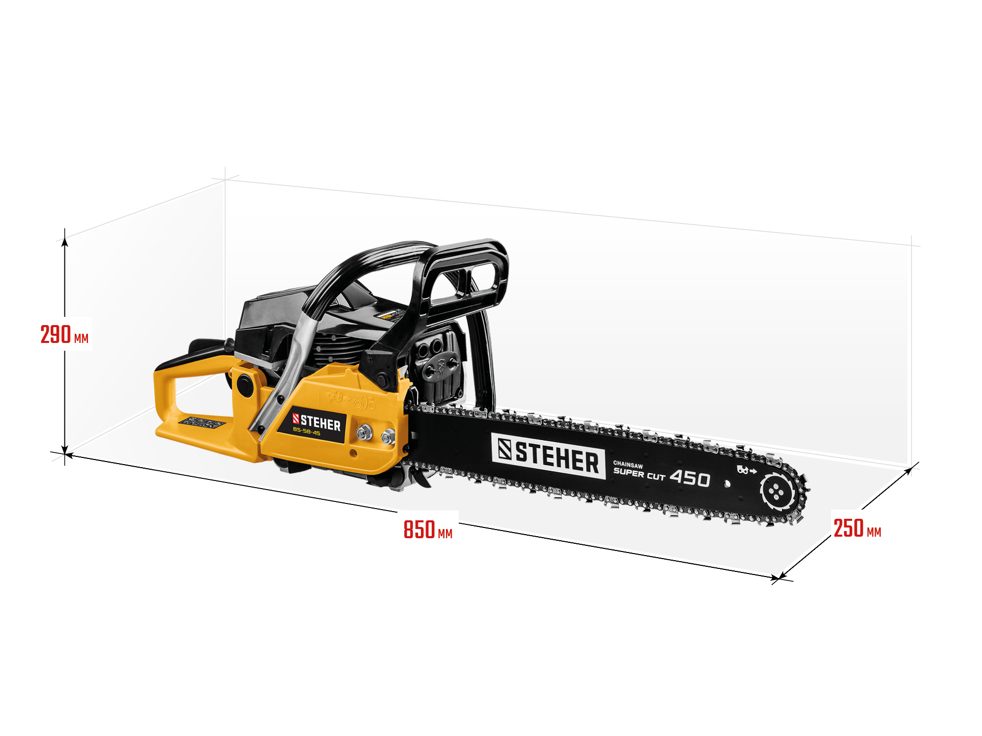 STEHER 58 см3, 45 см, бензопила (BS-58-45) — фото 3