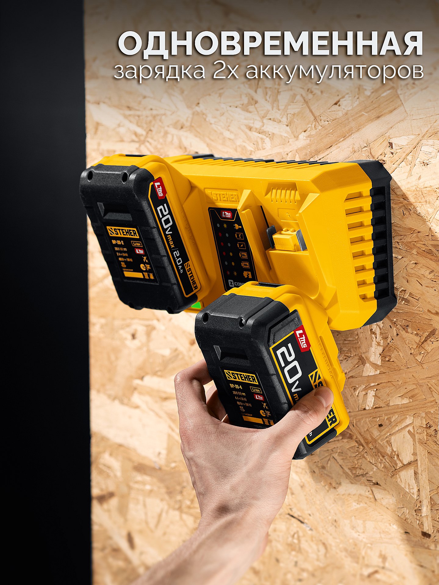STEHER 20 В, 2 порта, 2 х 3 А, зарядное устройство для LMS АКБ (CH-20-26) — фото 5
