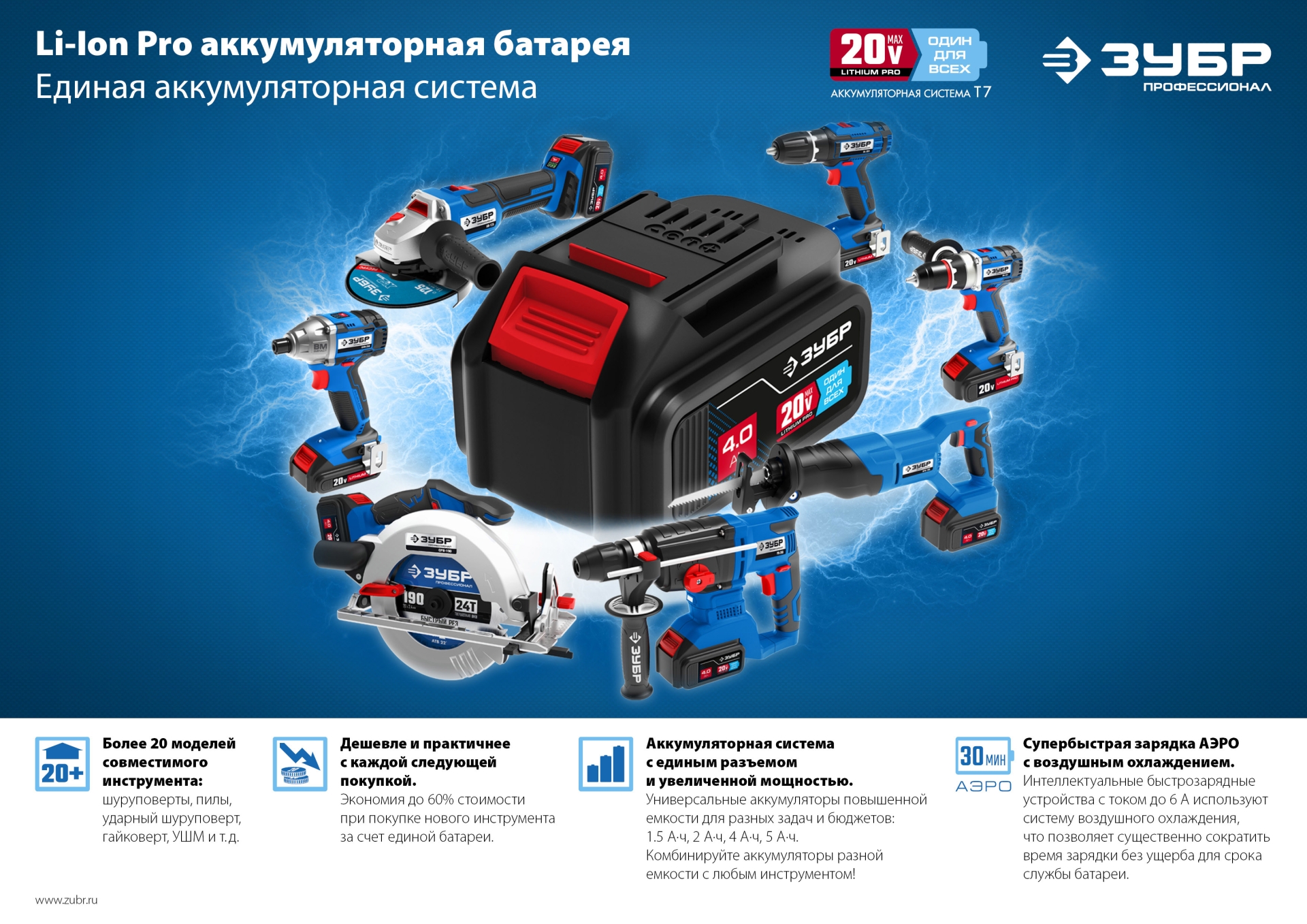 ЗУБР Т7, 20 В, 50 Н·м, 2 АКБ (2 А·ч), дрель-шуруповерт, кейс, Профессионал (DL-201-22) — фото 22