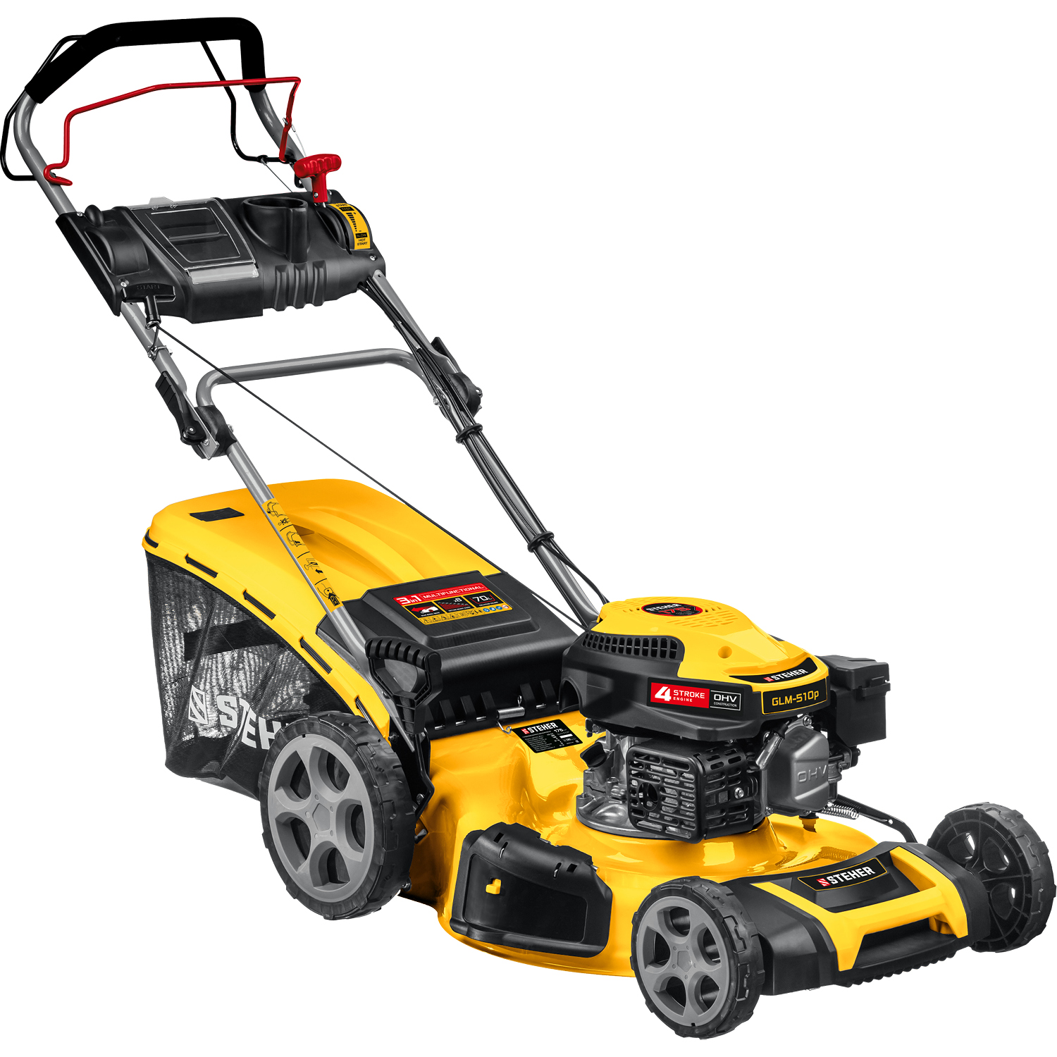 STEHER 510 мм, 6.5 л.с., бензиновая самоходная газонокосилка (GLM-510p) — фото 9