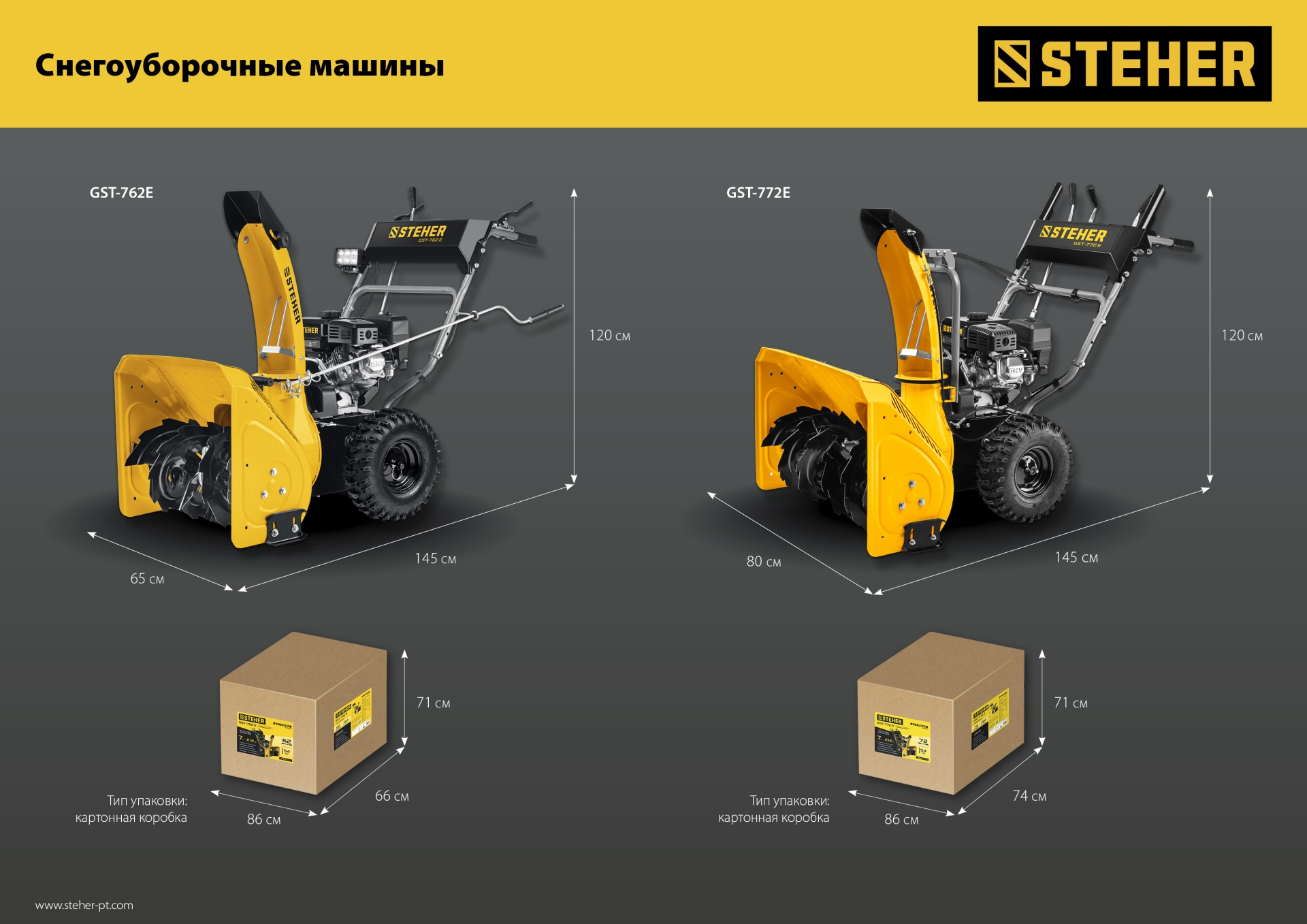 STEHER 72 см, бензиновый снегоуборщик с электростартером, EXTREM (GST-772E) — фото 31