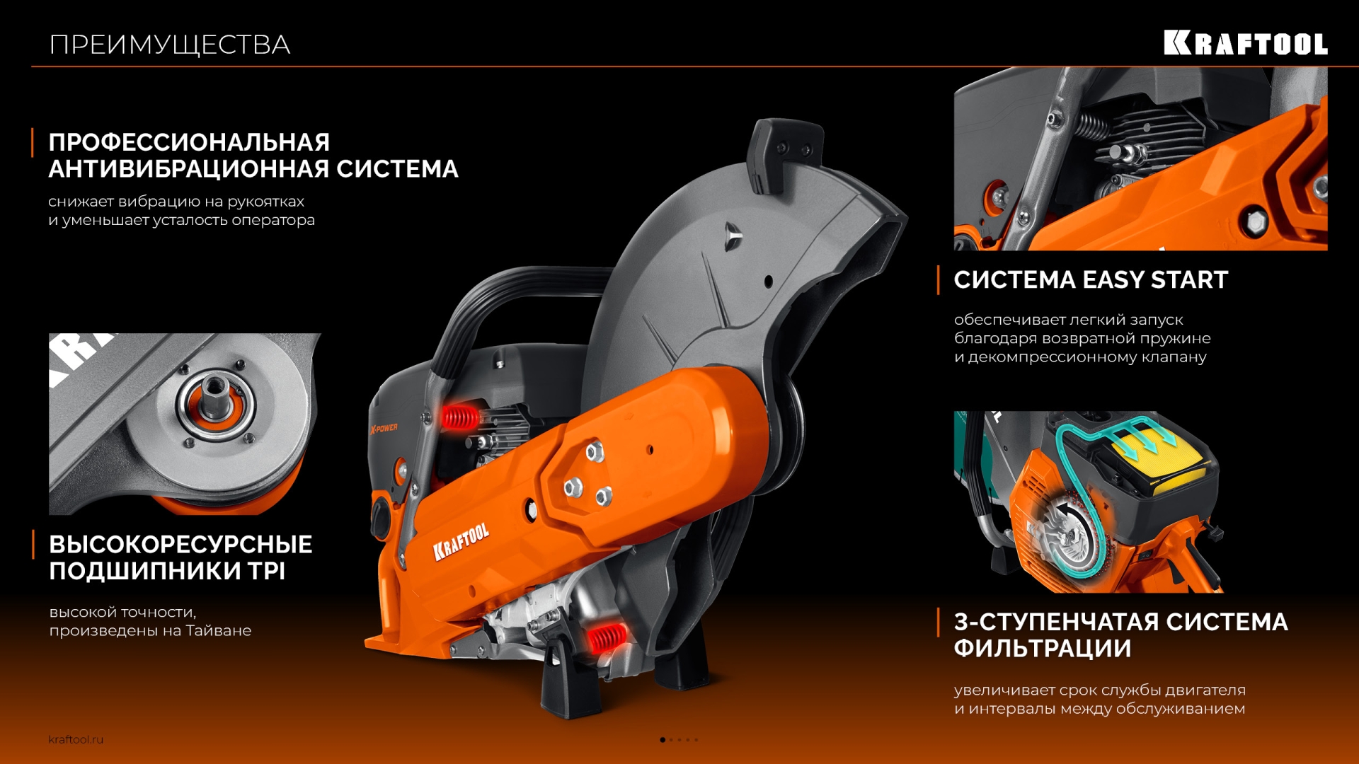 KRAFTOOL 3700 Вт, 350 мм, диск в комплекте, бензорез по бетону (бетонорез) (K770-14 H) — фото 39