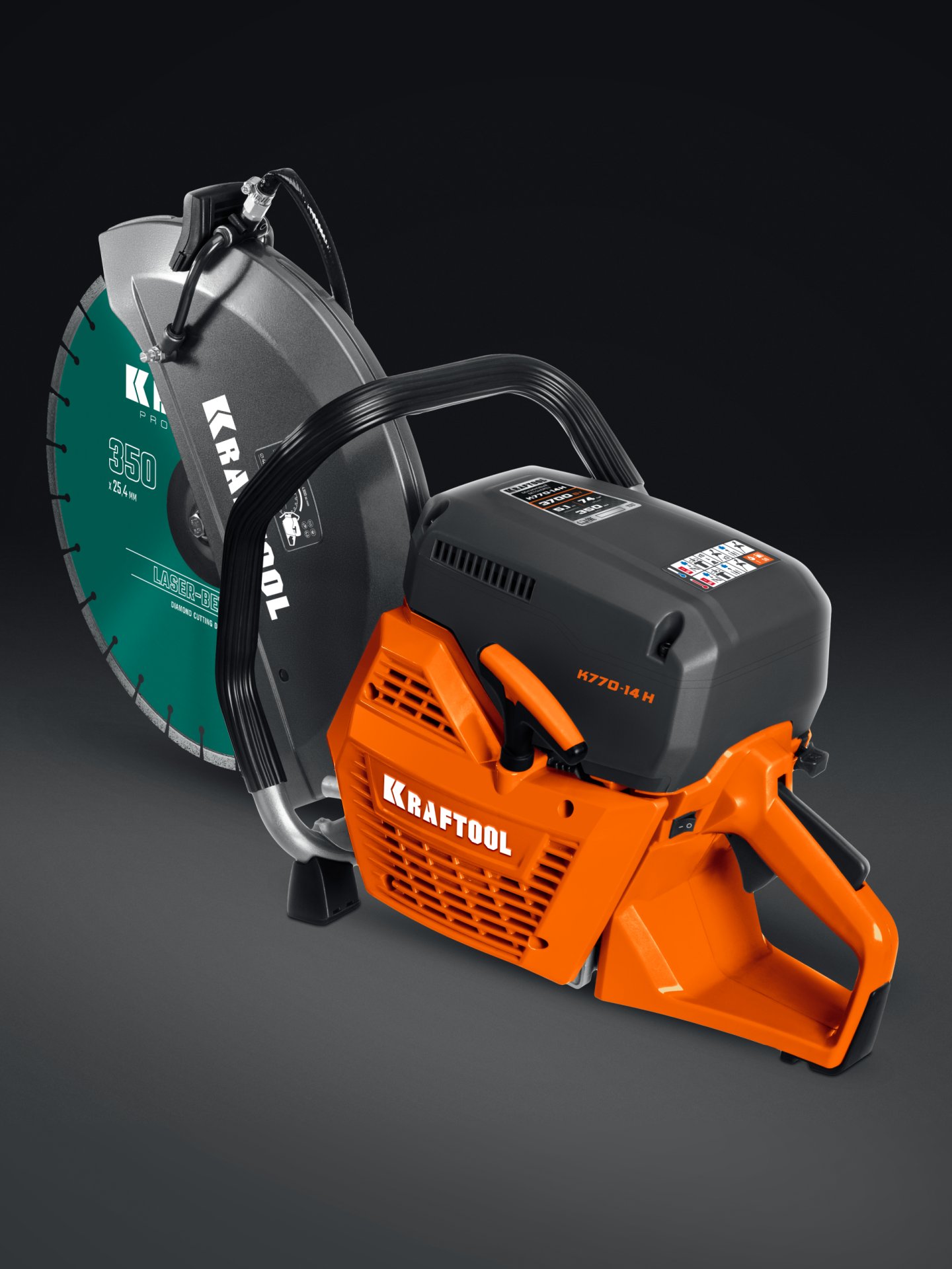 KRAFTOOL 3700 Вт, 350 мм, диск в комплекте, бензорез по бетону (бетонорез) (K770-14 H) — фото 5