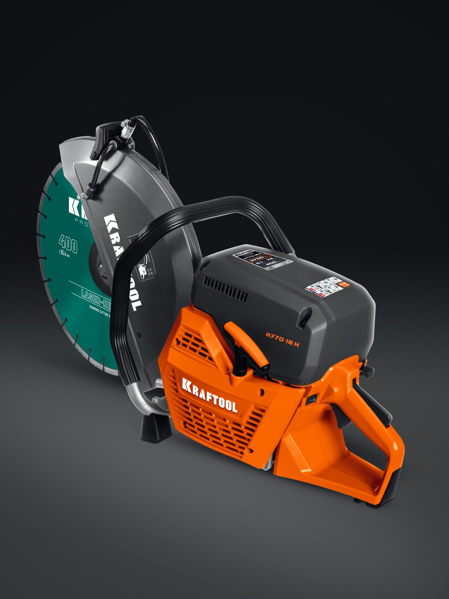 KRAFTOOL 3700 Вт, 400 мм, диск в комплекте, бензорез по бетону (бетонорез) (K770-16 H) — фото 5
