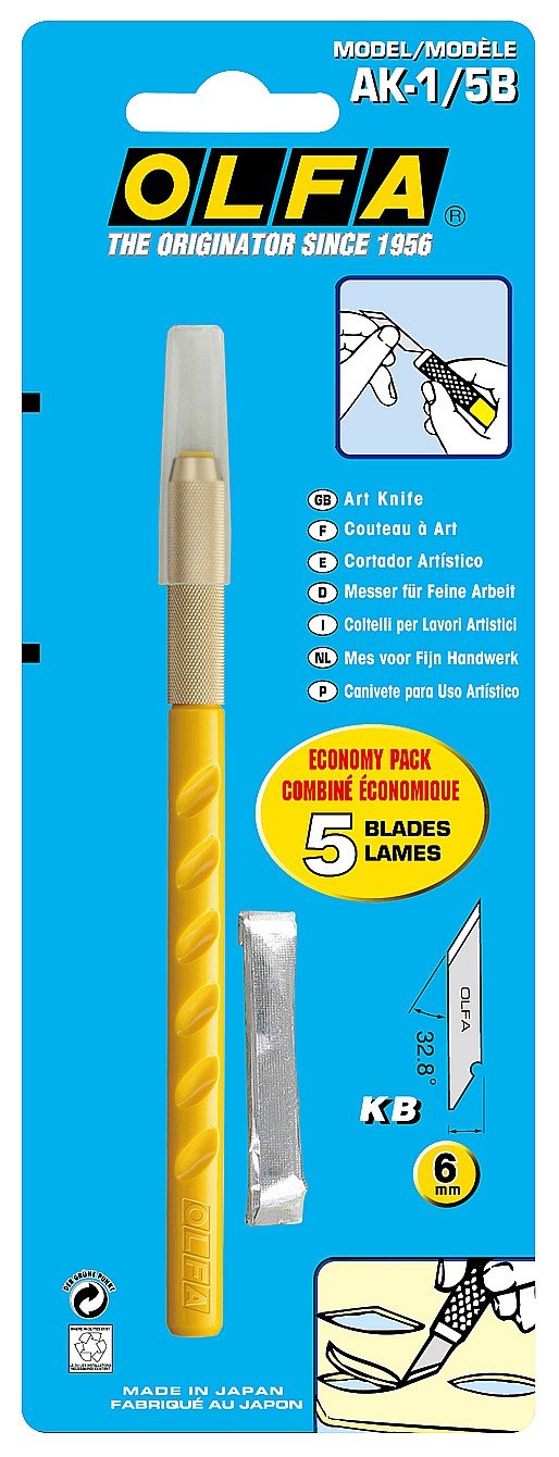 OLFA с перовым лезвием 6 мм, нож (OL-AK-1/5B) — фото 5