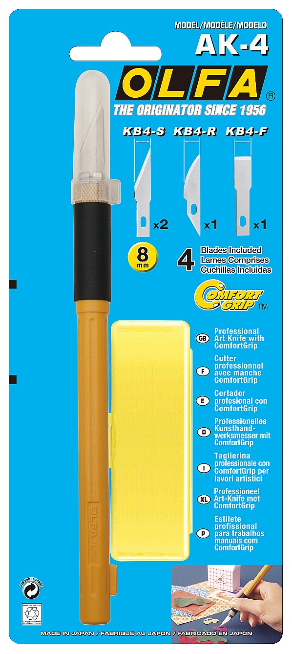 OLFA с профильными лезвиями 6 мм, 4 шт, перовой нож (OL-AK-4) — фото 20