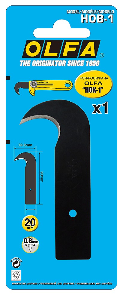 OLFA 39.5 мм, лезвие-крюк для ножа OLFA-HOK-1 (OL-HOB-1) — фото 2