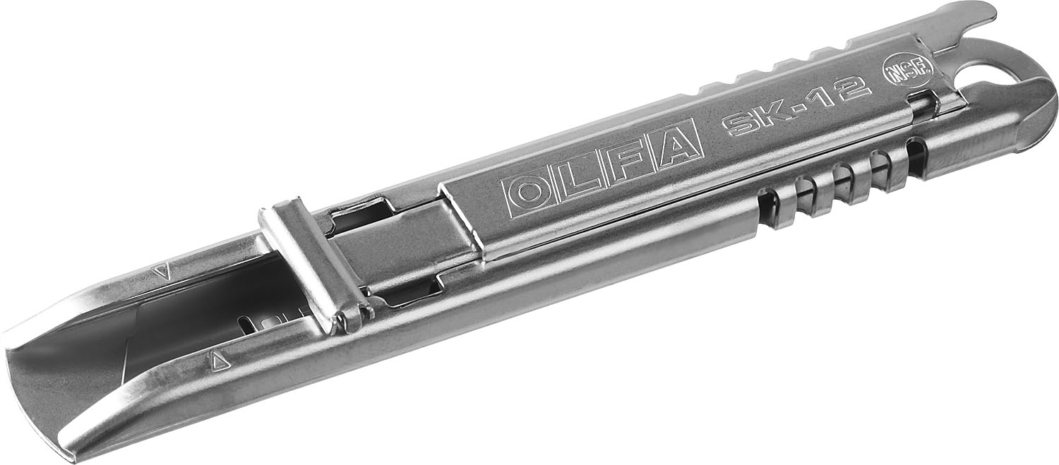 OLFA металлический корпус, безопасный нож с трапециевидным лезвием (OL-SK-12) — фото 2
