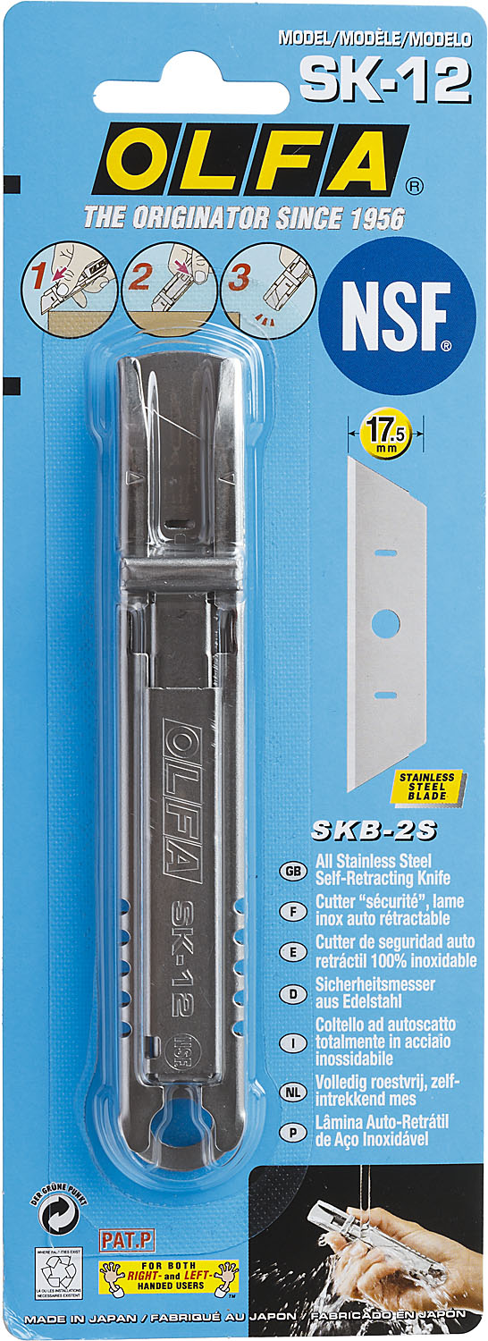 OLFA металлический корпус, безопасный нож с трапециевидным лезвием (OL-SK-12) — фото 13