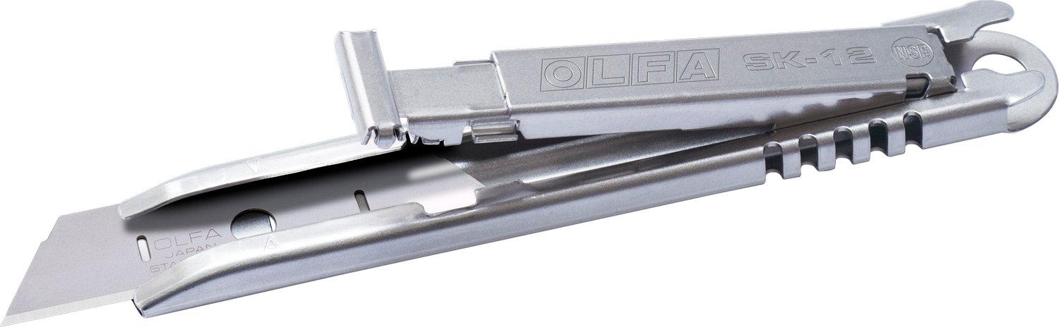 OLFA металлический корпус, безопасный нож с трапециевидным лезвием (OL-SK-12) — фото 7