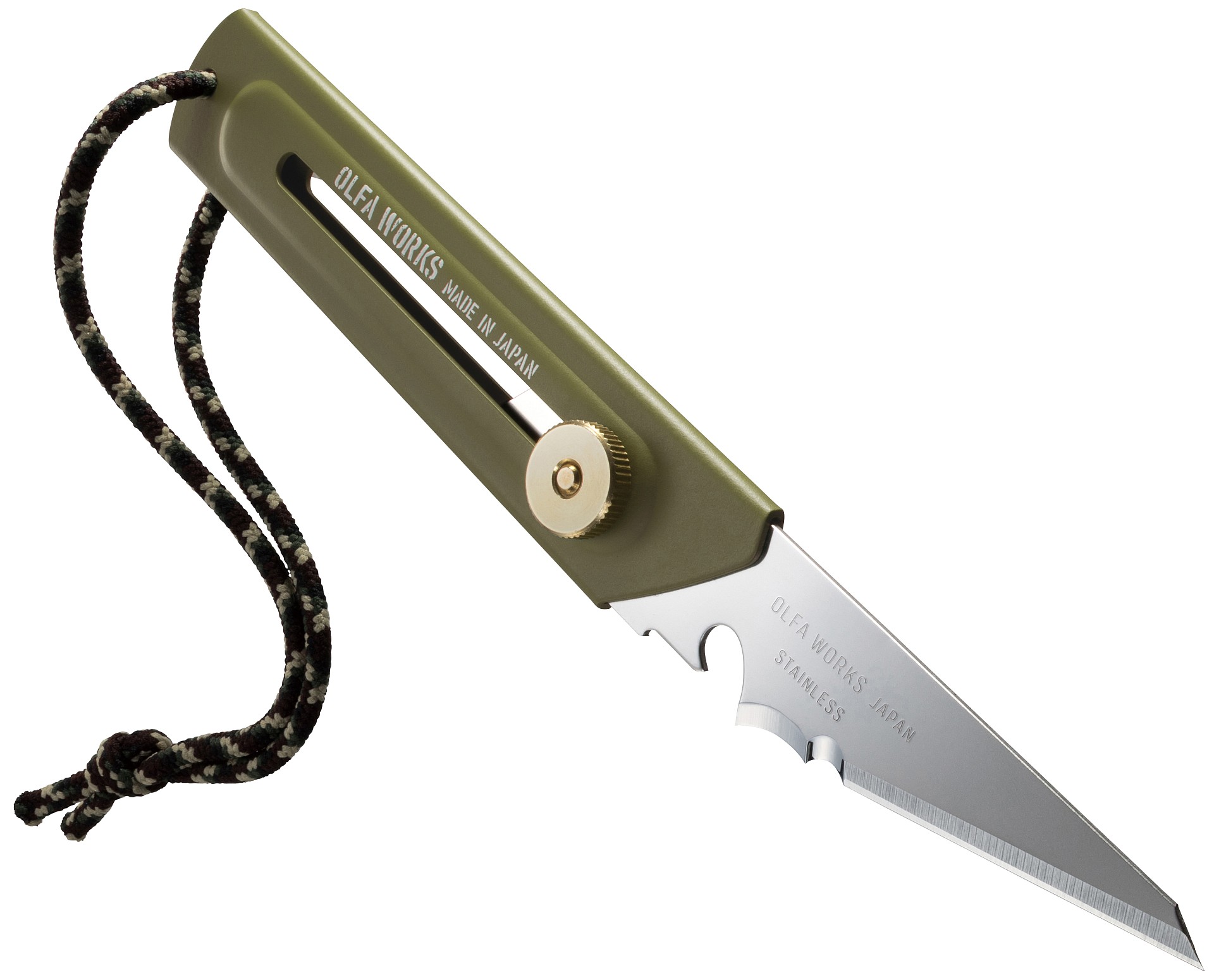 OLFA WORKS BK1 BUSHCRAFT KNIFE многоцелевой нож со сменным лезвием (OW-BK1-OD) — фото 2