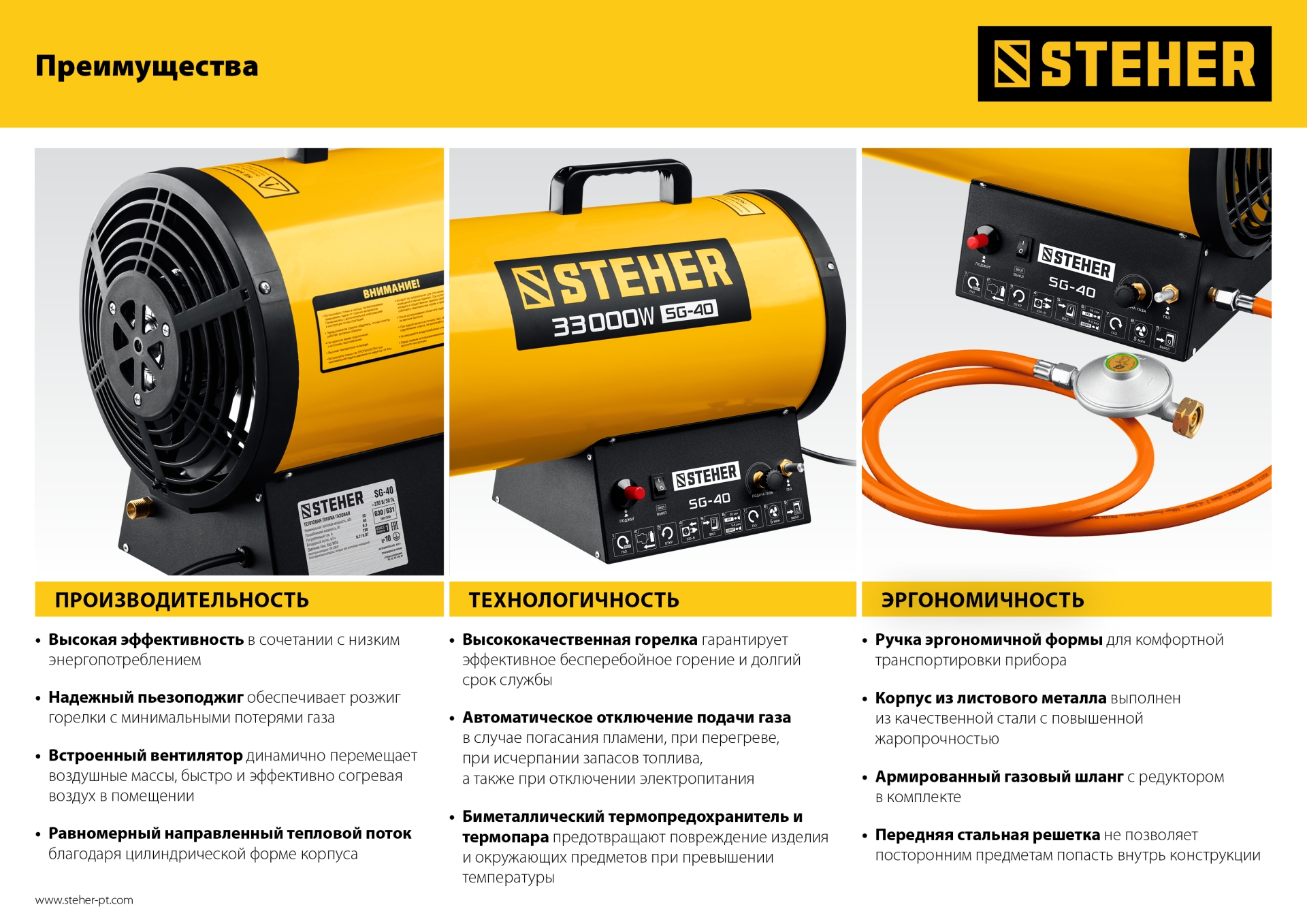 STEHER 10 кВт, газовая тепловая пушка (SG-10) — фото 12